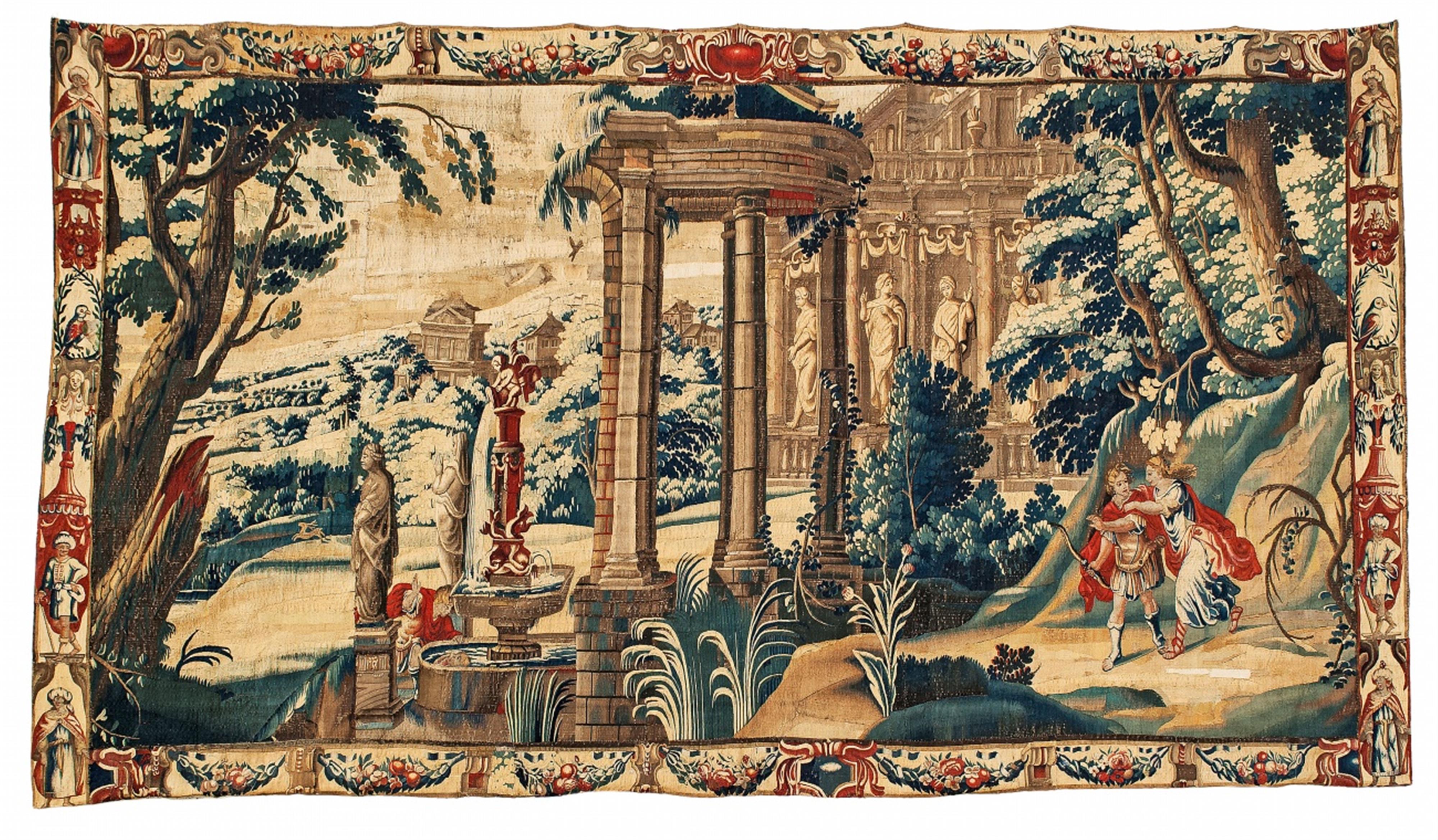 A Dutch tapestry depicting Narcissus and Echo - image-1
