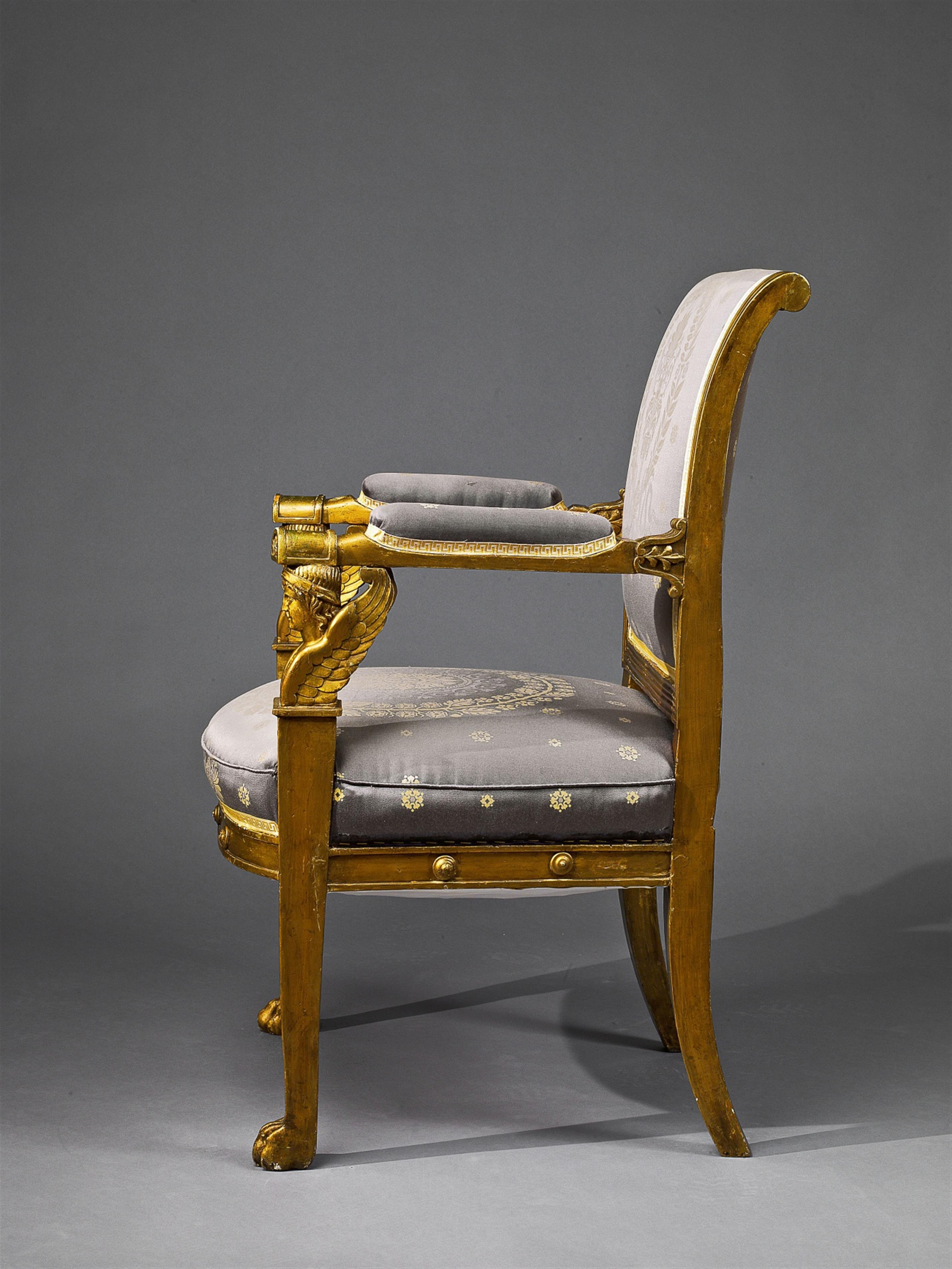 A gilt beechwood Empire fauteuil - image-2