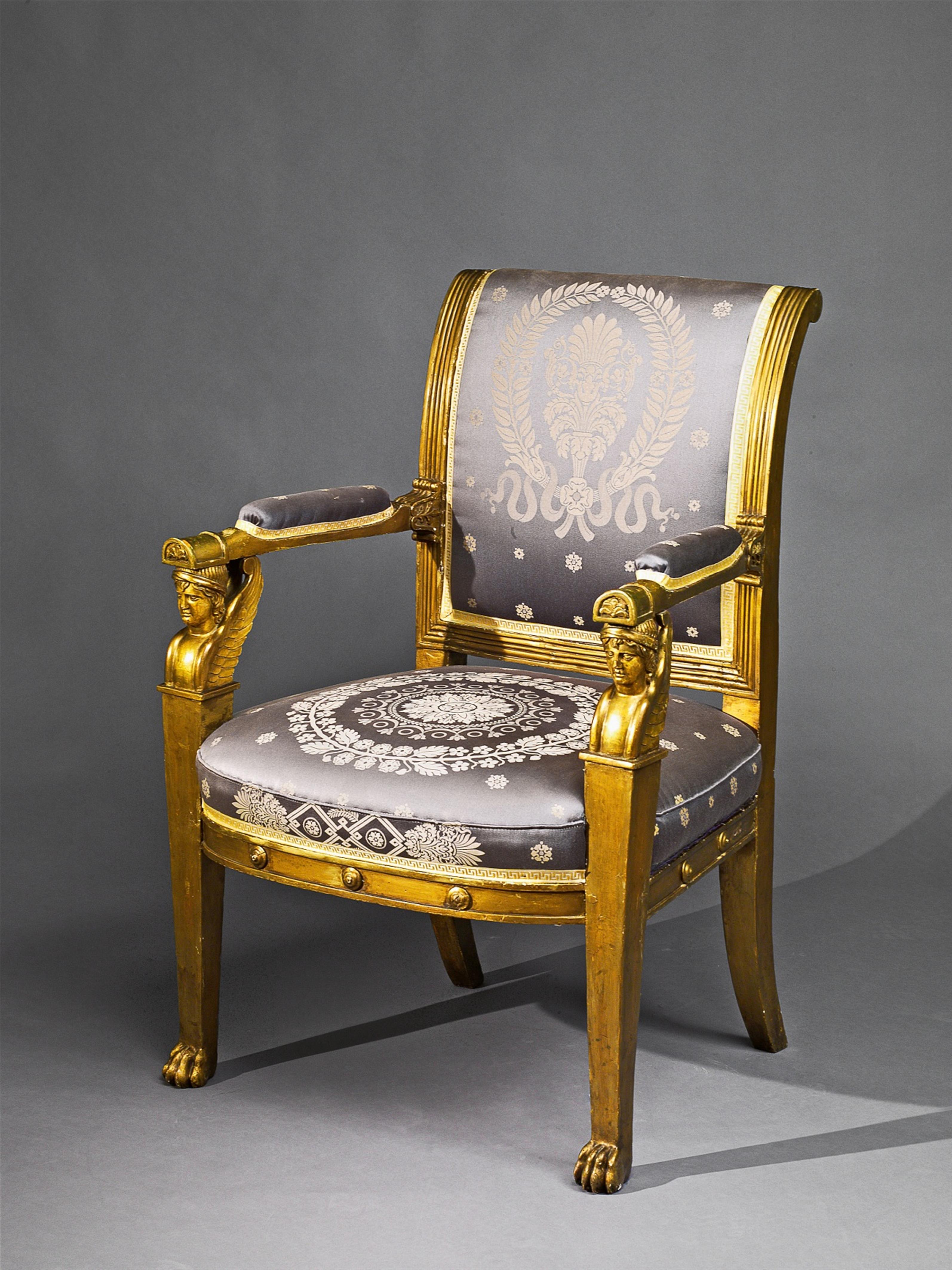 A gilt beechwood Empire fauteuil - image-3