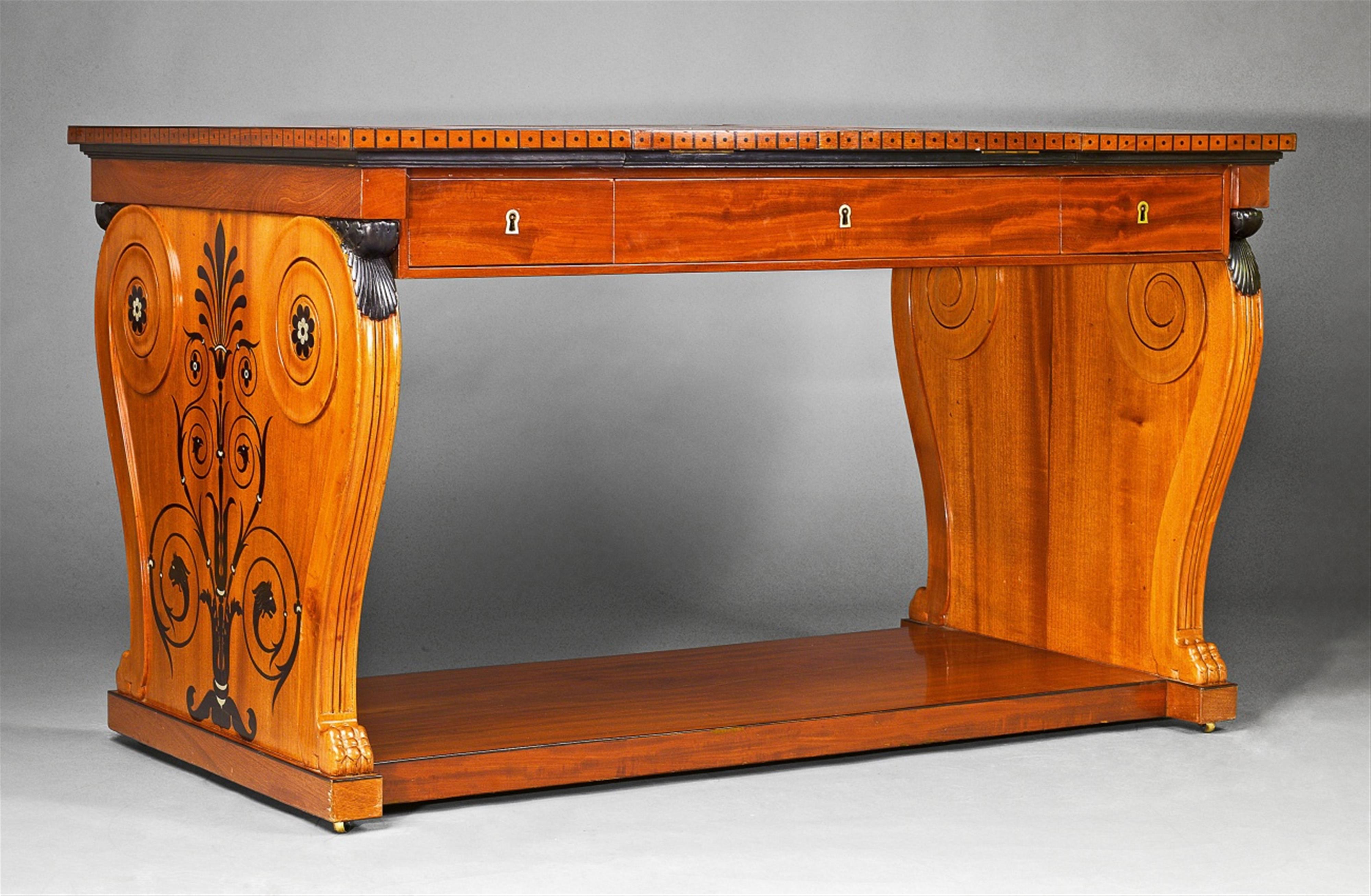 A Parisian inlaid mahogany architect's table - image-5