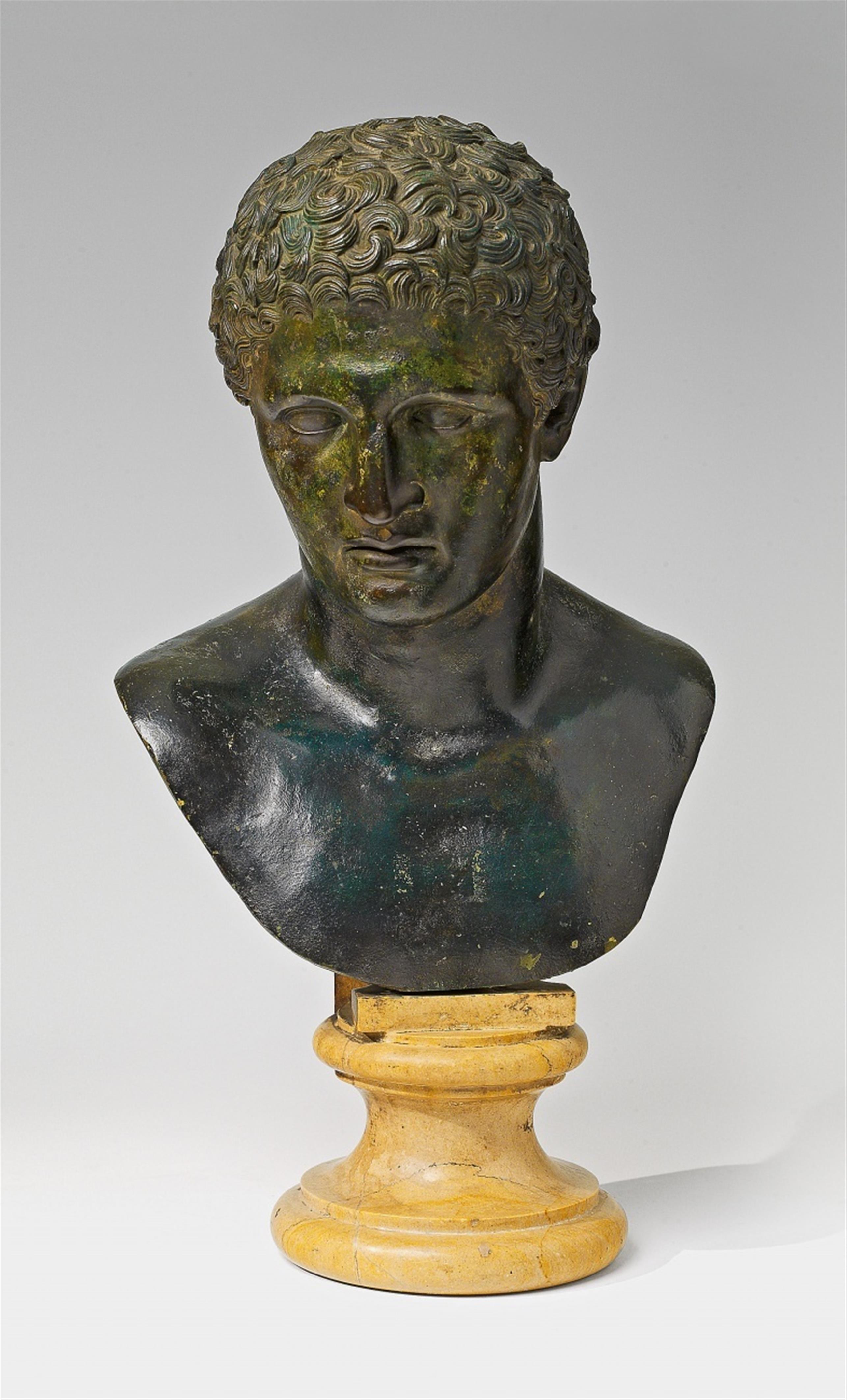 An Italian bronze bust of Hermes after Praxiteles - image-1