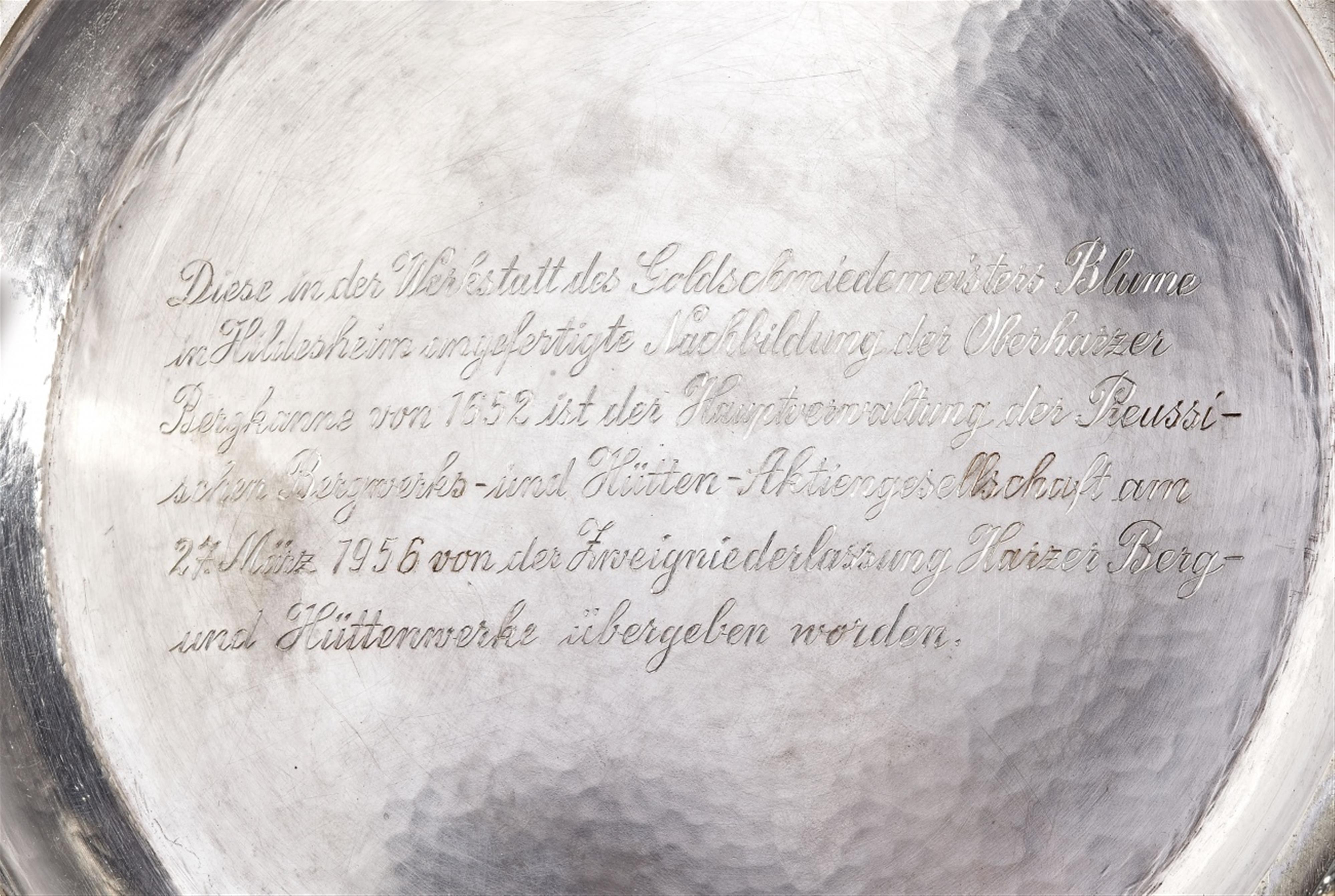 A Hildesheim parcel gilt silver replica of the "Oberharzer Bergkanne" - image-6