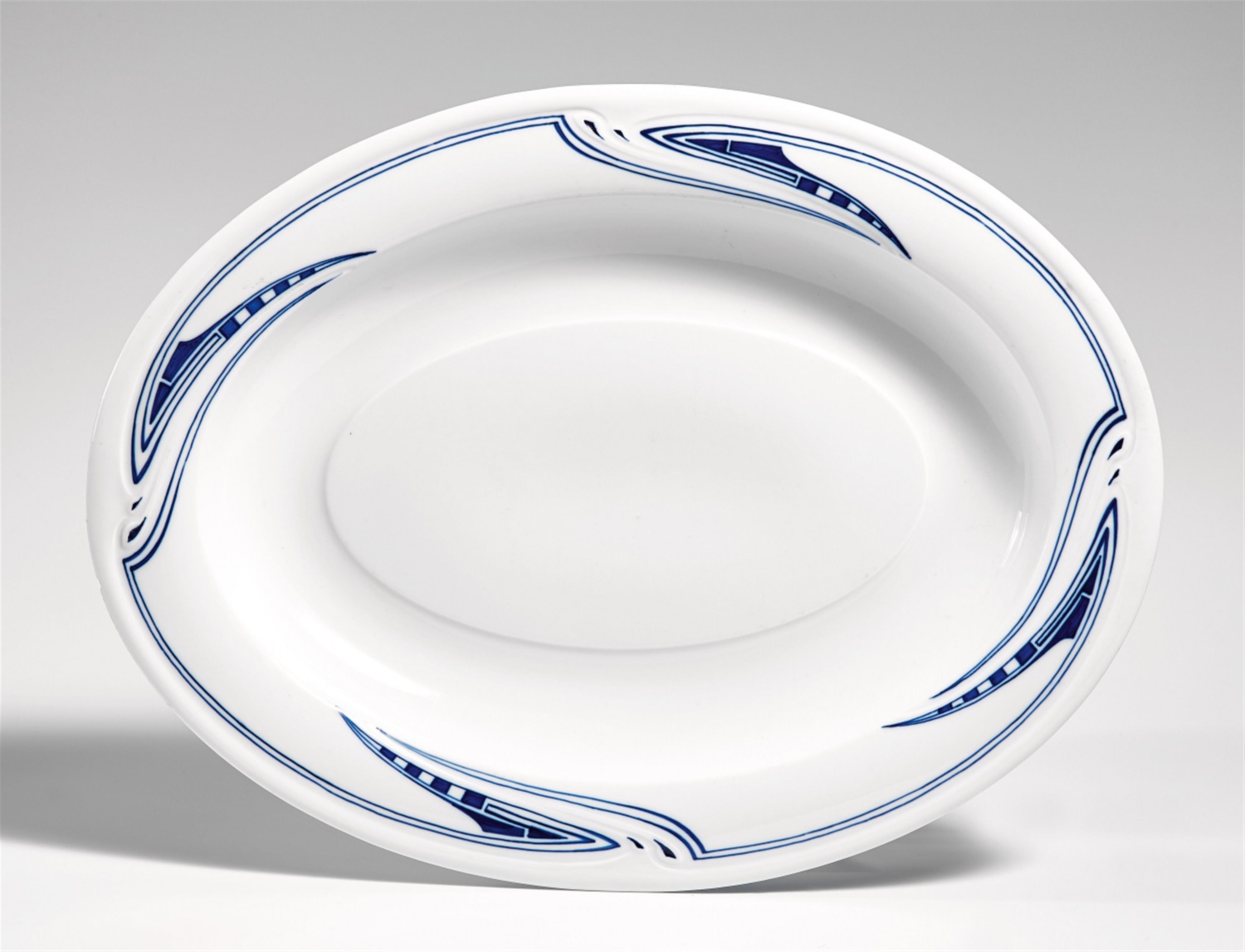 An oval Meissen porcelain serving dish by Henry van de Velde - image-1