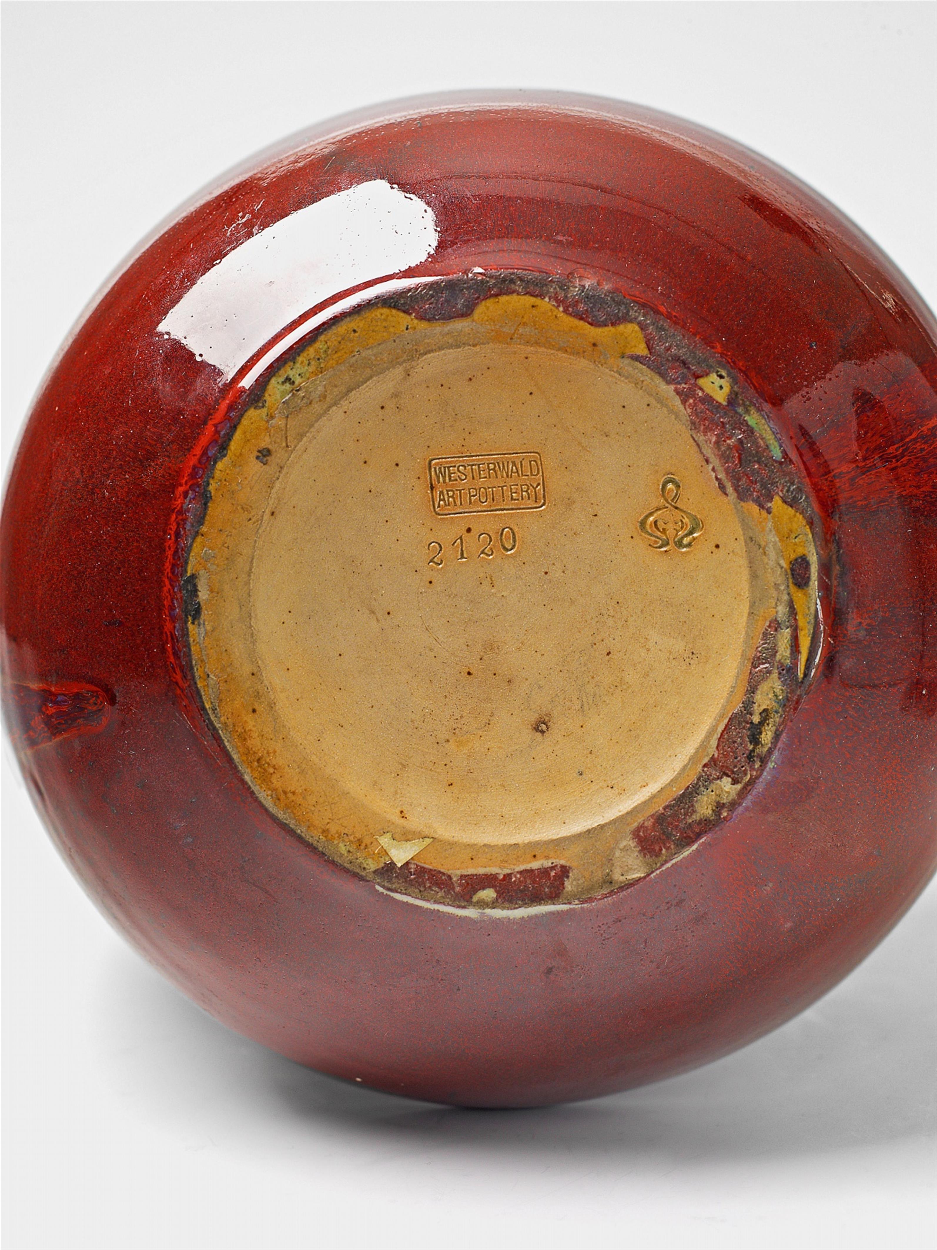 A large red feldspar glazed stoneware vase - image-2