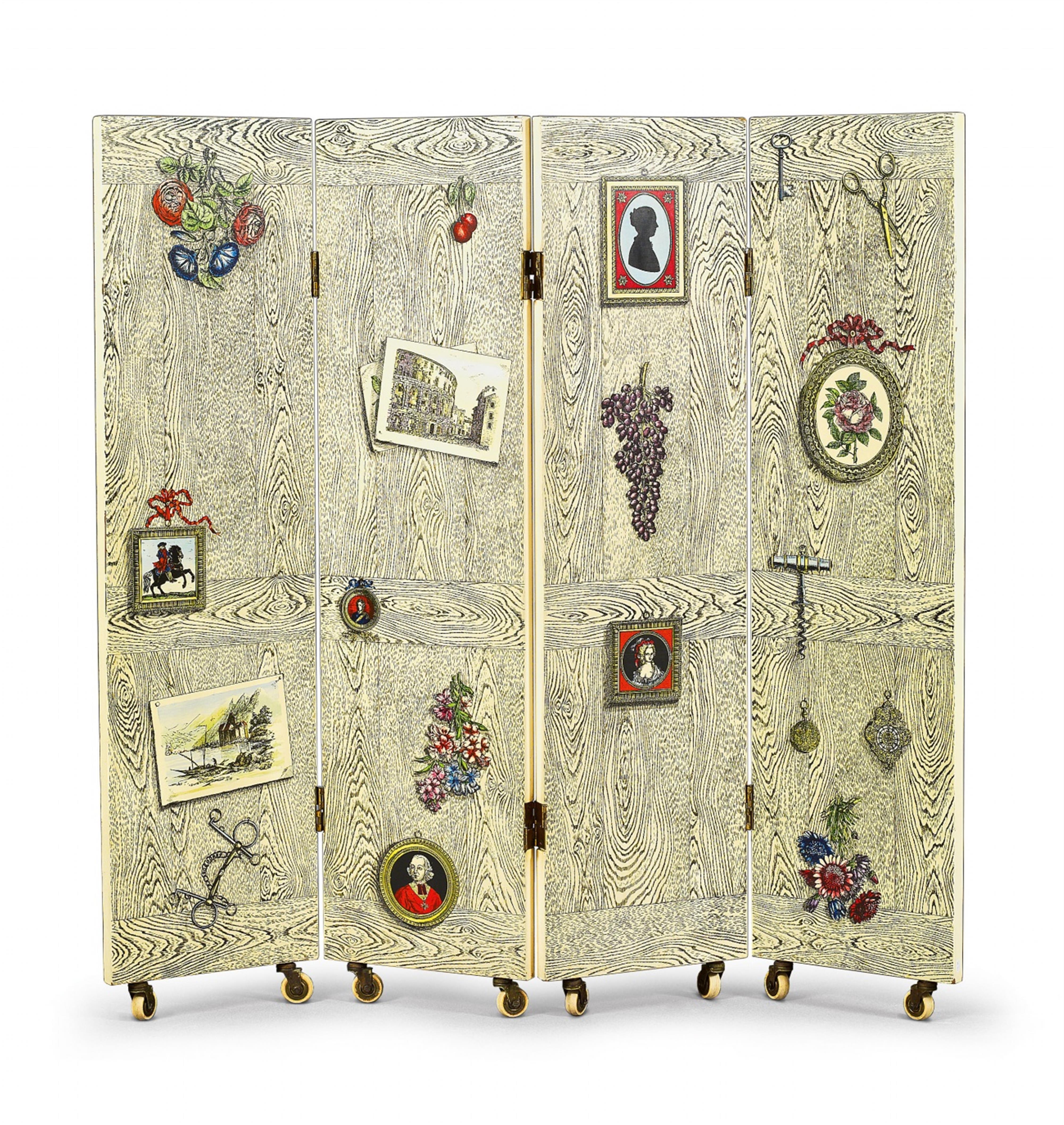 A printed lacquer folding screen by Piero Fornasetti - image-2
