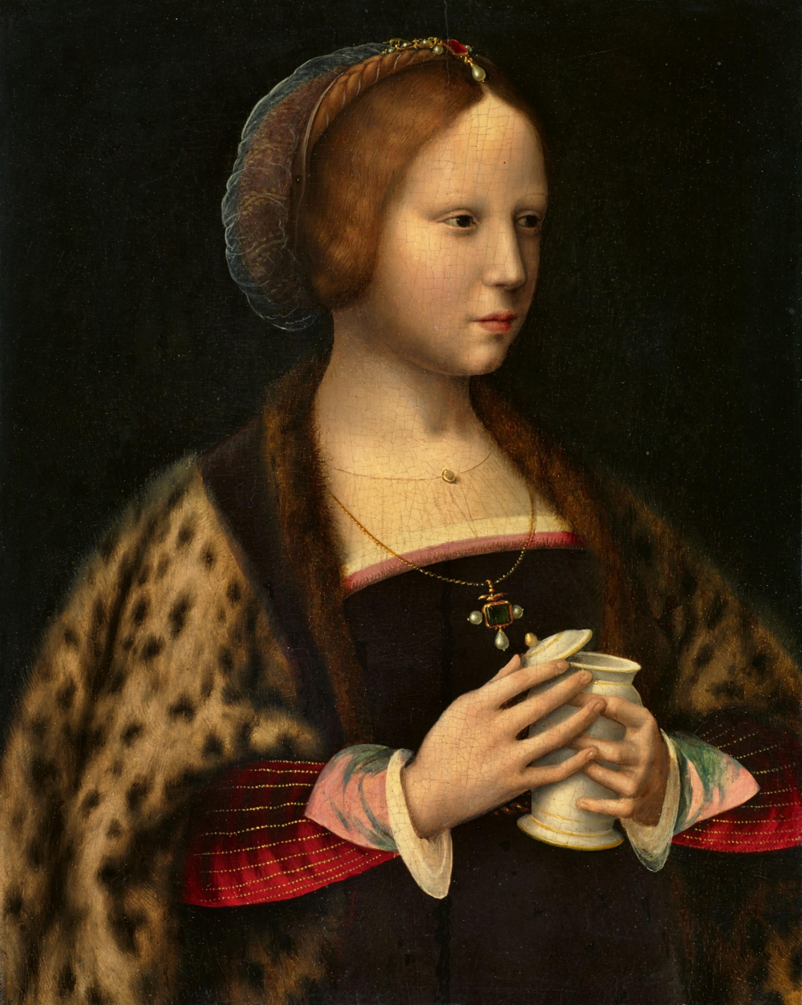 Joos van Cleve and studio - Portrait of a Lady as Mary Magdalene - image-1