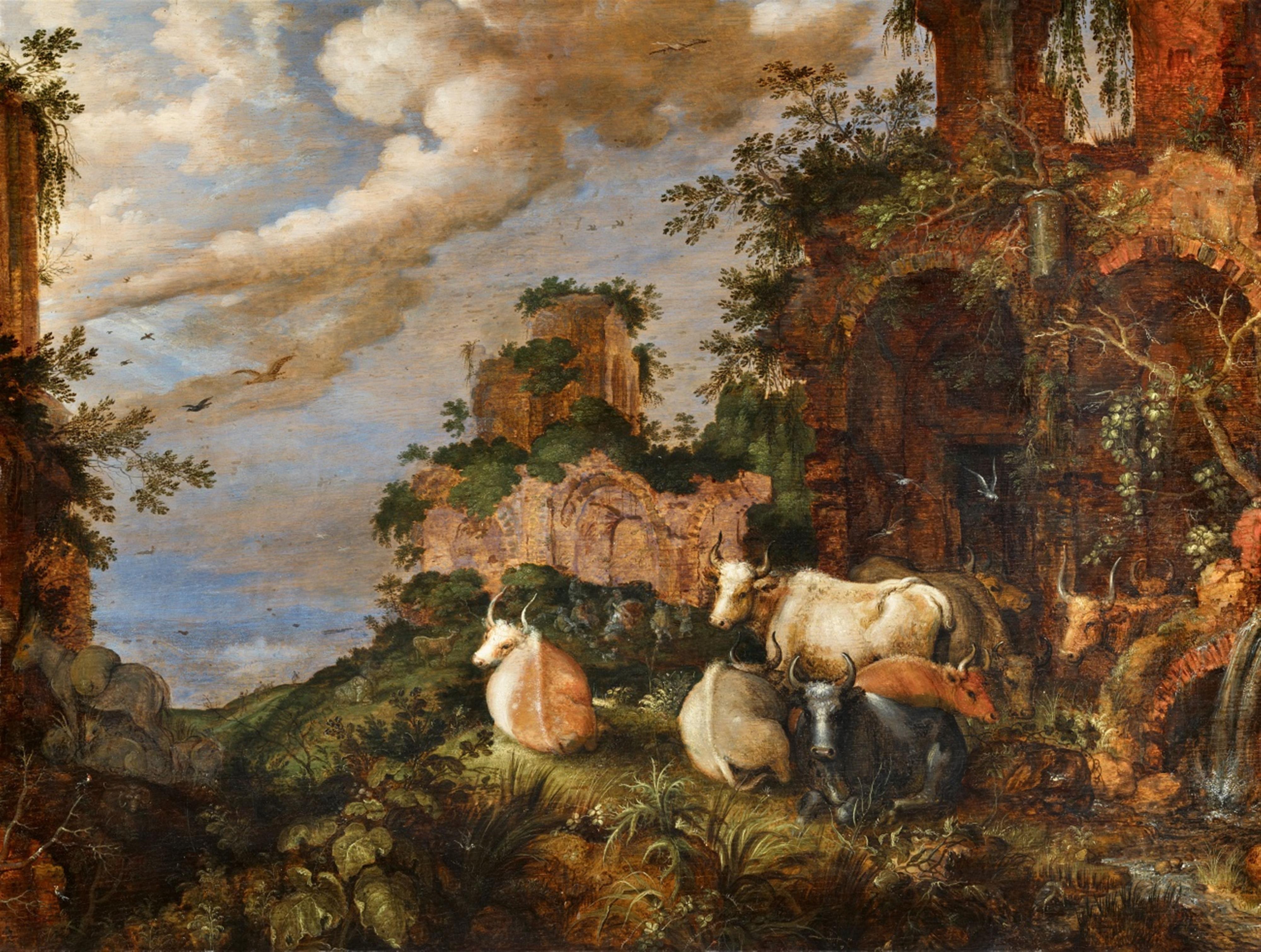 Roelant Savery - Cattle Before Ancient Ruins - image-1