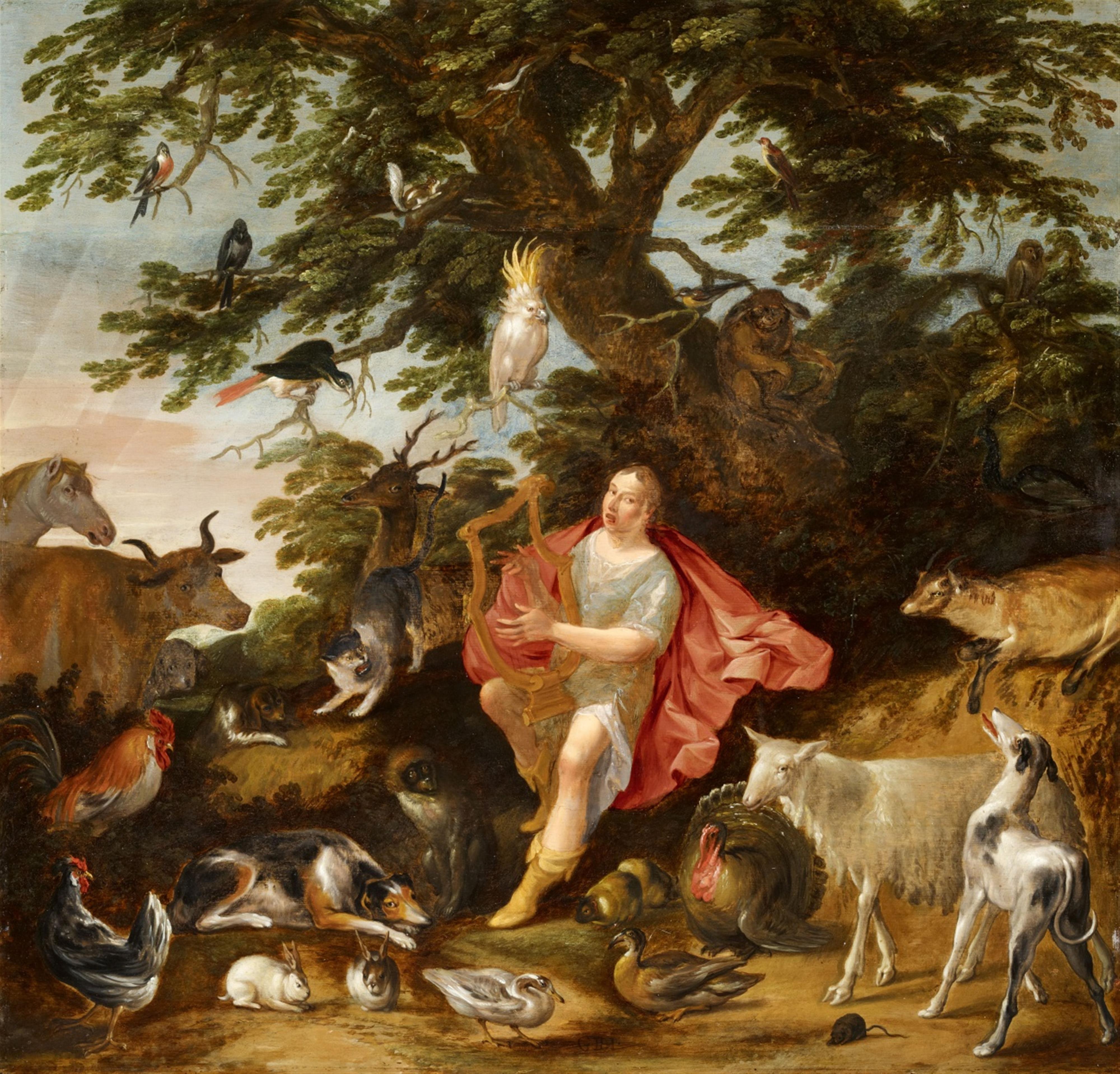 Gillis de Hondecoeter - Orpheus Enchanting the Animals - image-1
