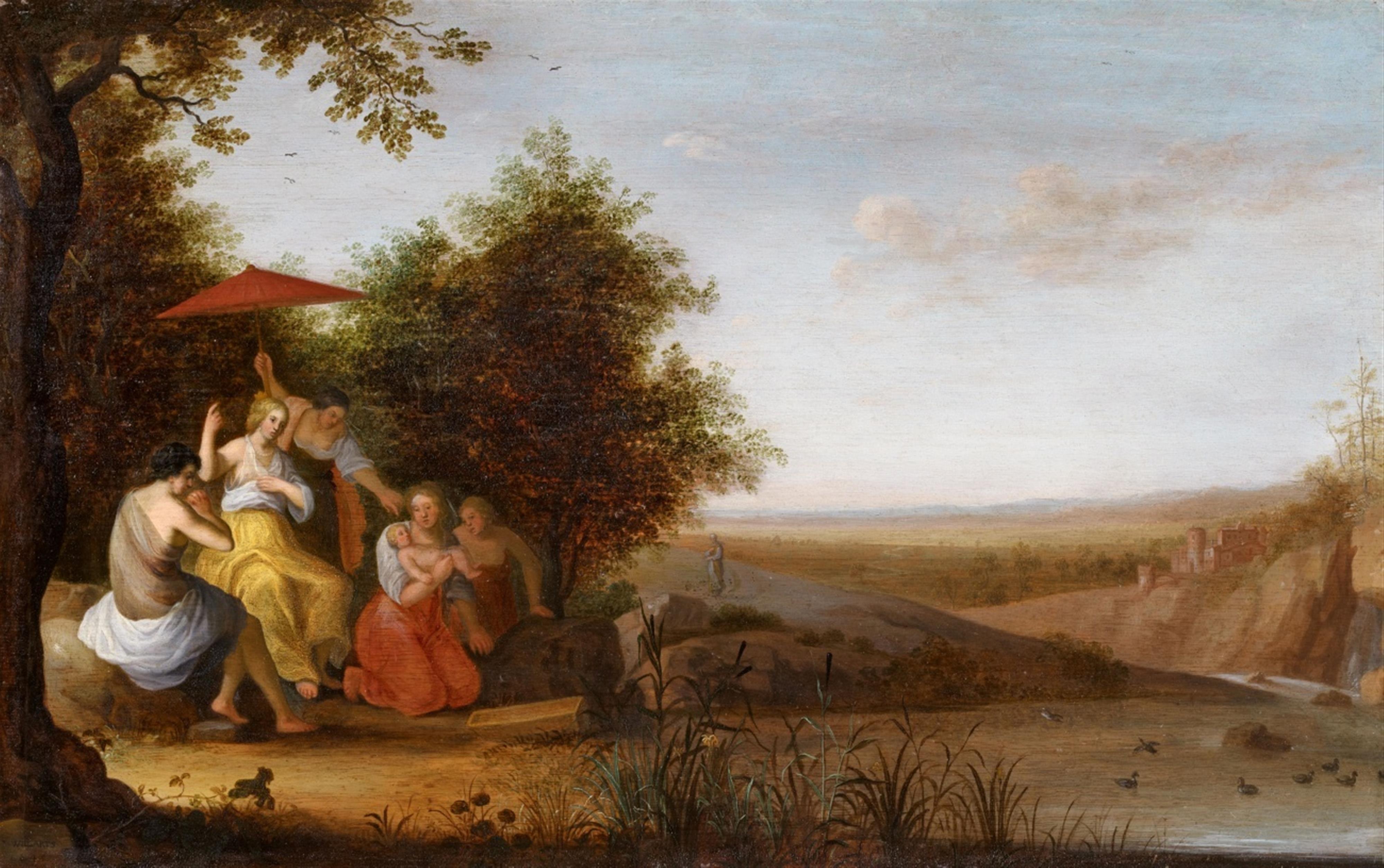 Cornelis Adamsz. Willaerts - Die Auffindung des Mose Jakob und Rahel am Brunnen - image-1