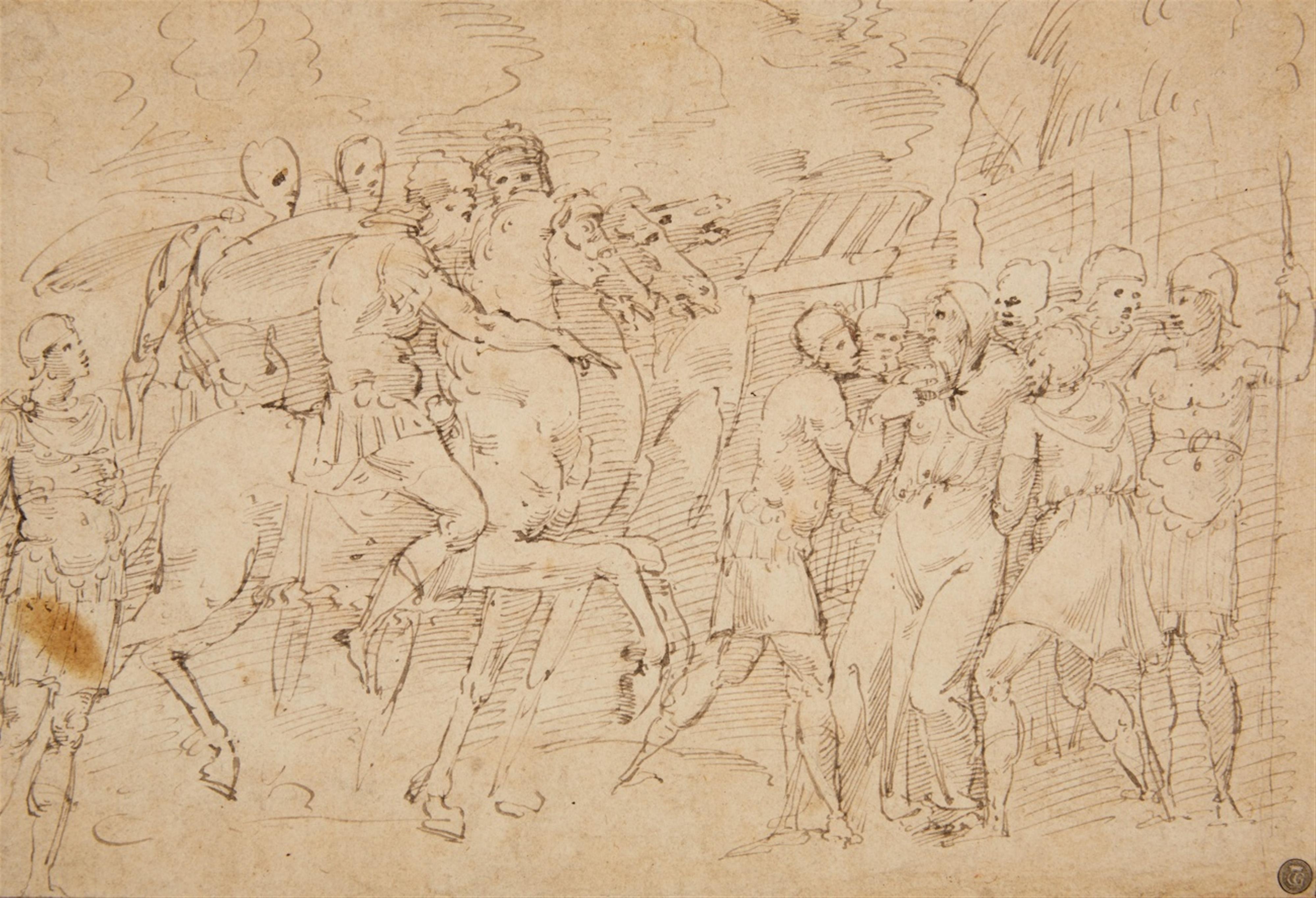 Girolamo Sellari, gen. da Carpi, zugeschrieben - Römische Soldaten bei der Gefangennahme eines alten Mannes - image-1