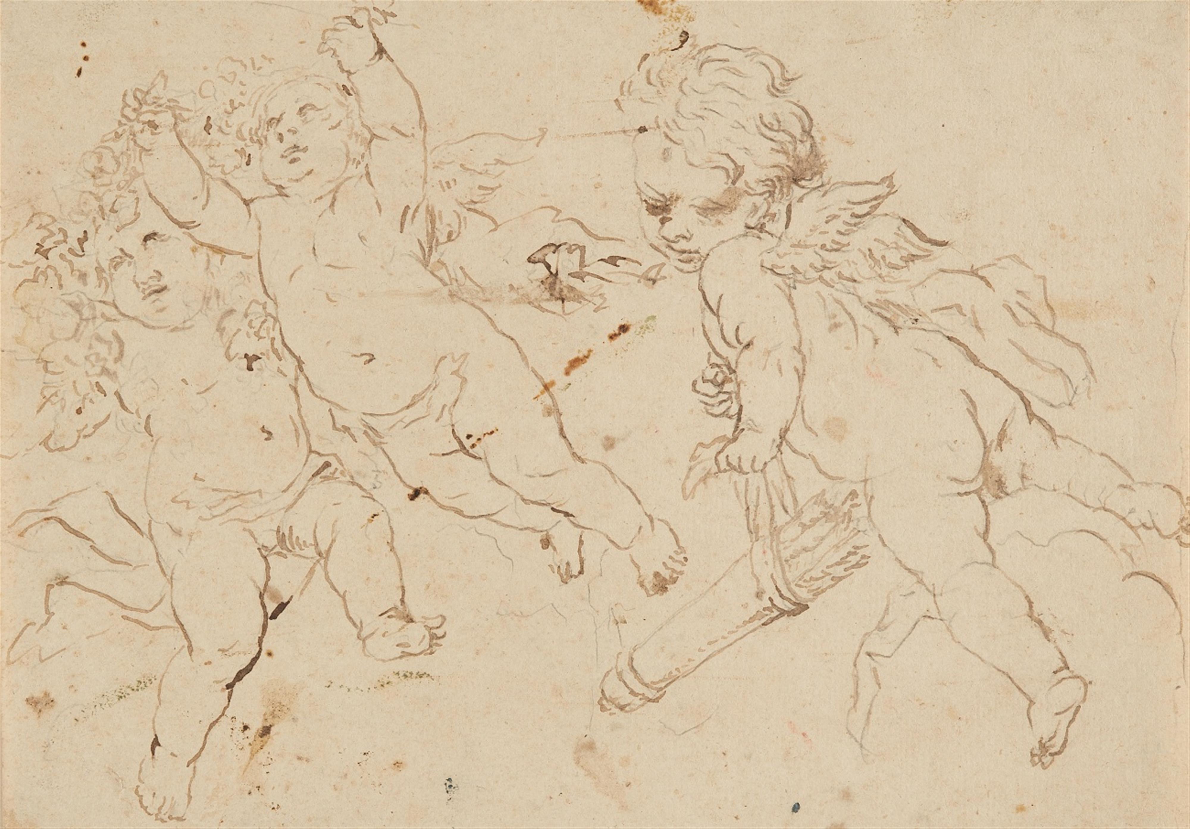 Jacopo Negretti, gen. Palma Il Giovane, zugeschrieben - Amor und zwei schwebende Putten - image-1