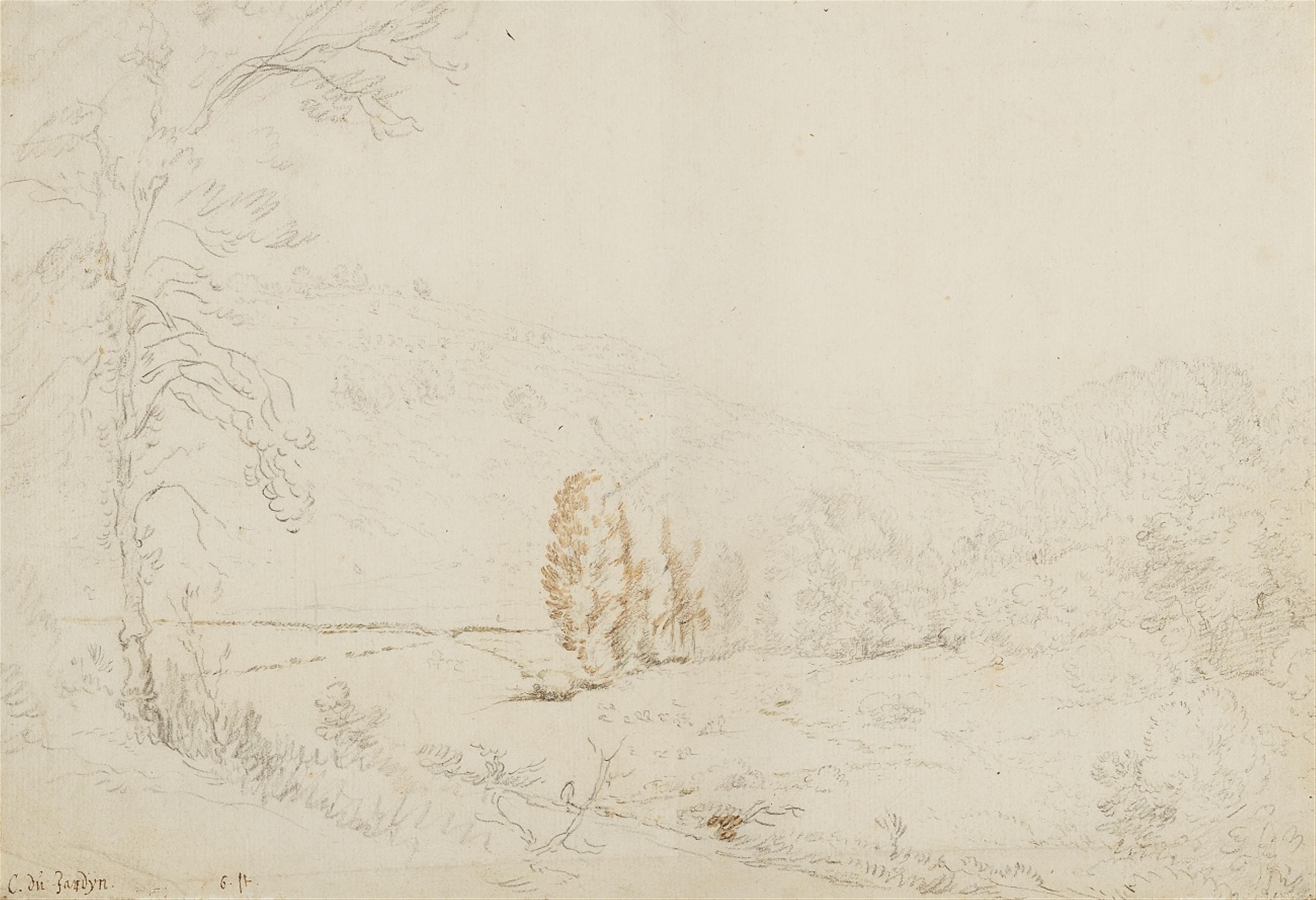 Karel Dujardin, attributed to - A Landscape Study - image-1