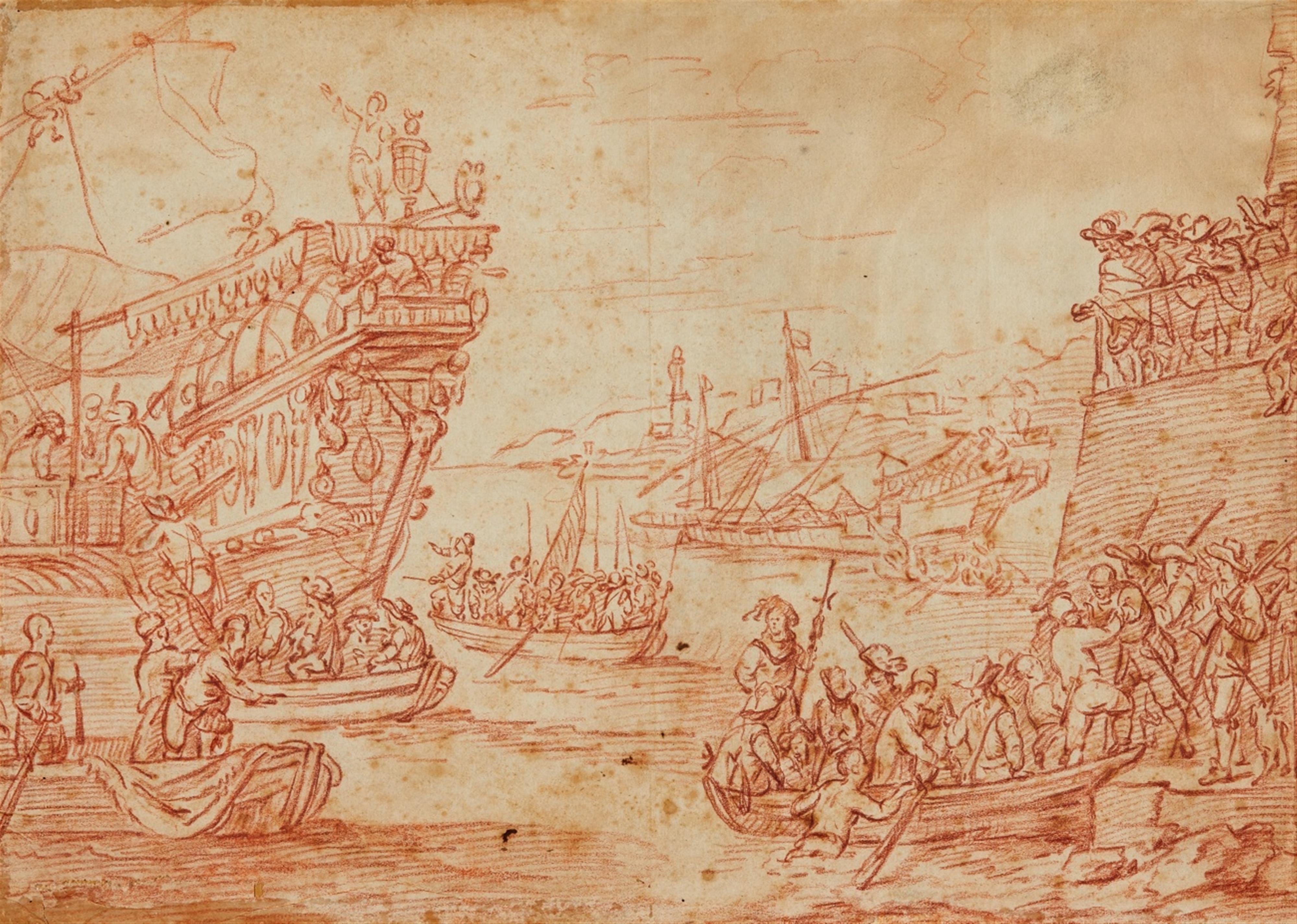 Netherlandish School, 17th century - Harbour Scene - image-1