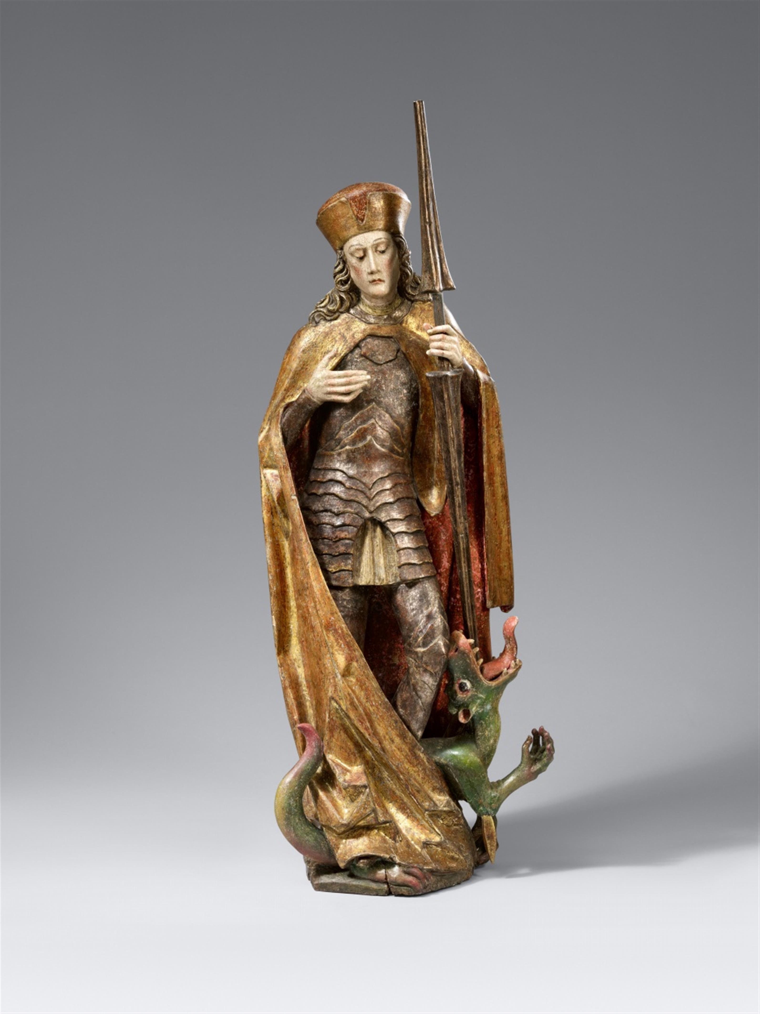 Probably Seaswabia, circa 1470/1480 - A carved wood figure of St. George, probably Lake Constance Region, circa 1470/1480 - image-1