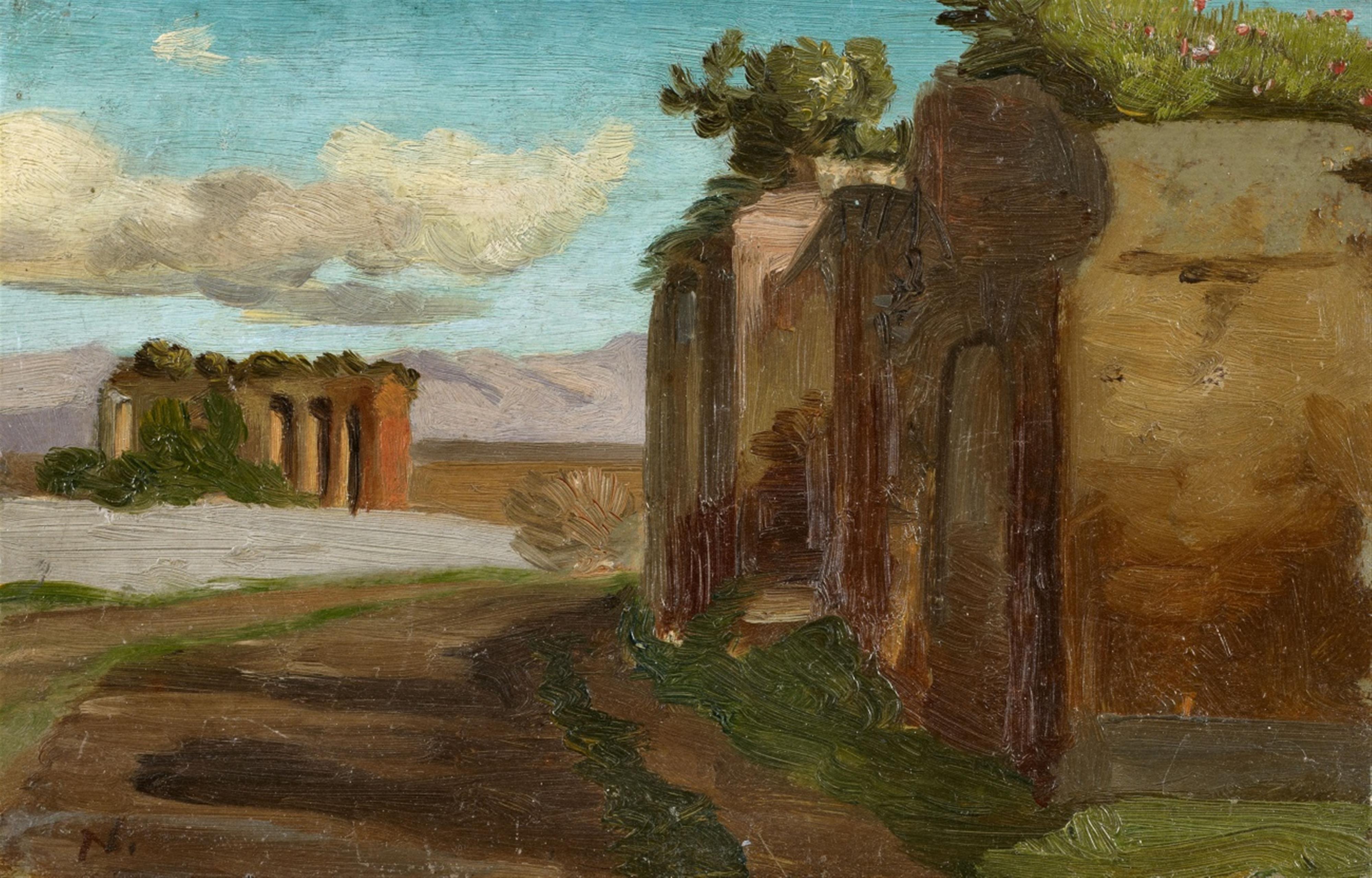 Friedrich Nerly - Southern Landscape with Classical Ruins - image-1