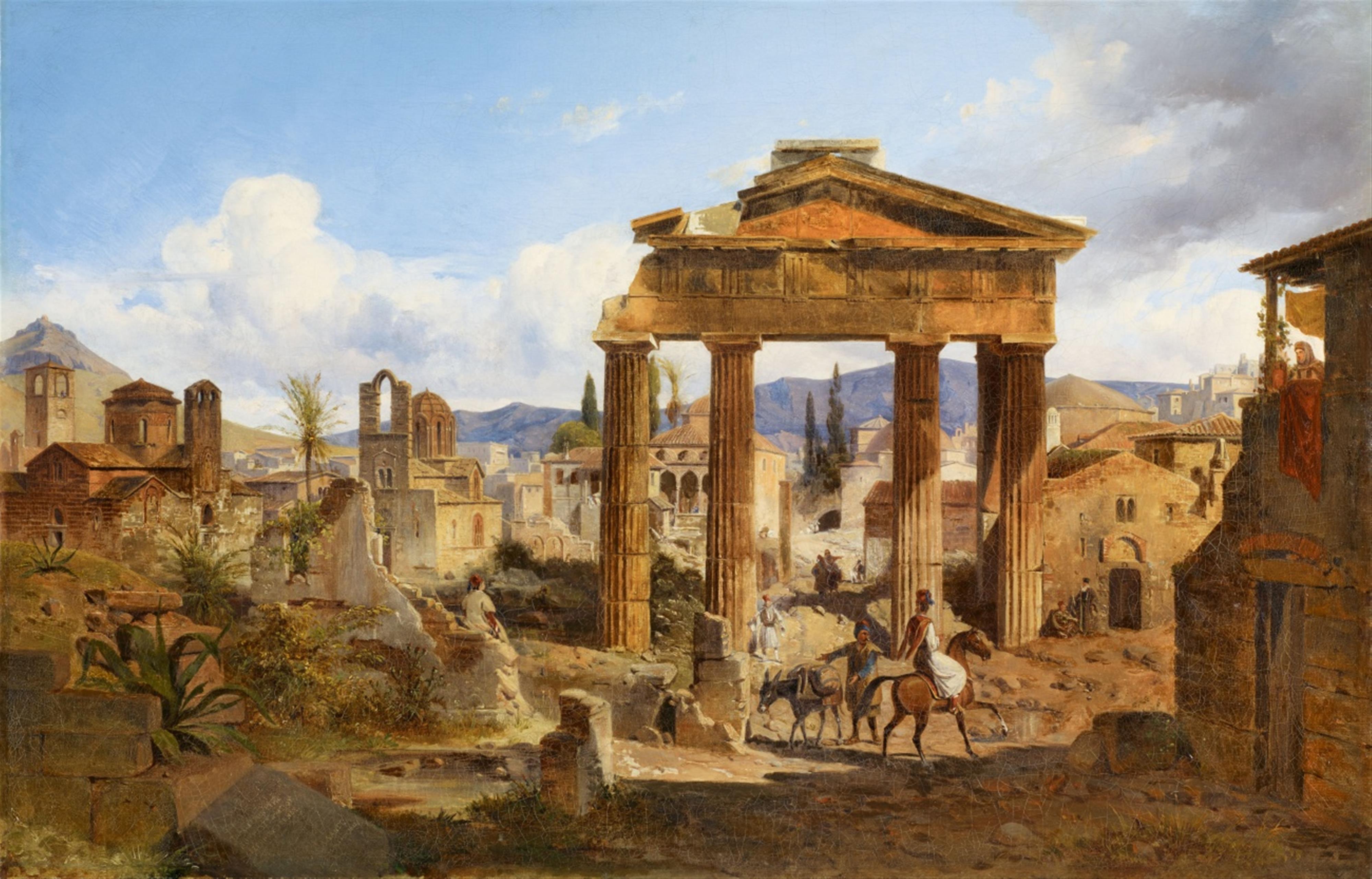 Ludwig Lange - The Gate of Athena Archegetis in Athens and the Roman Agora seen from the West - image-1