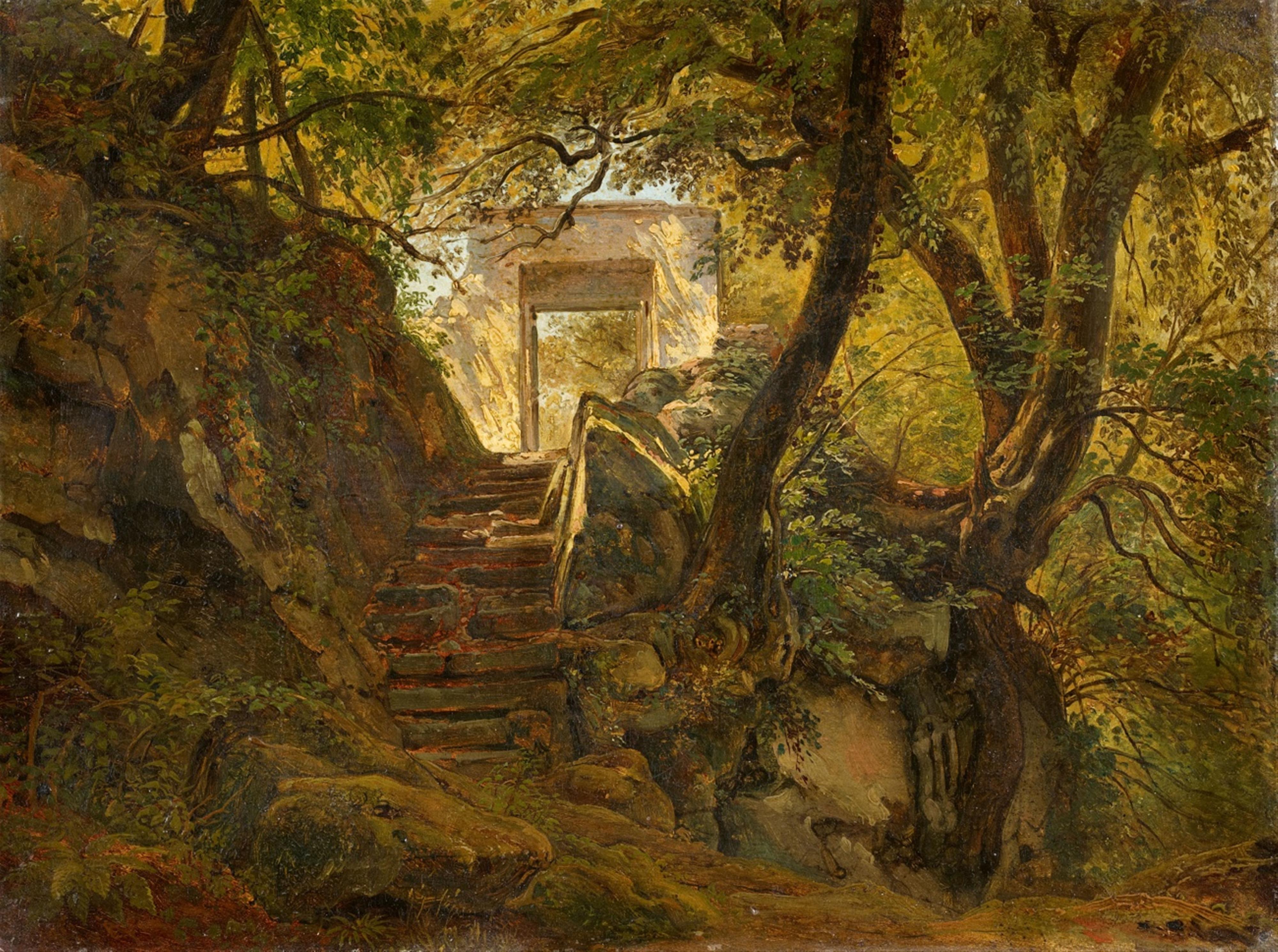 Heinrich Bürkel - Italienisches Landschaftsmotiv in den Bergen - image-1