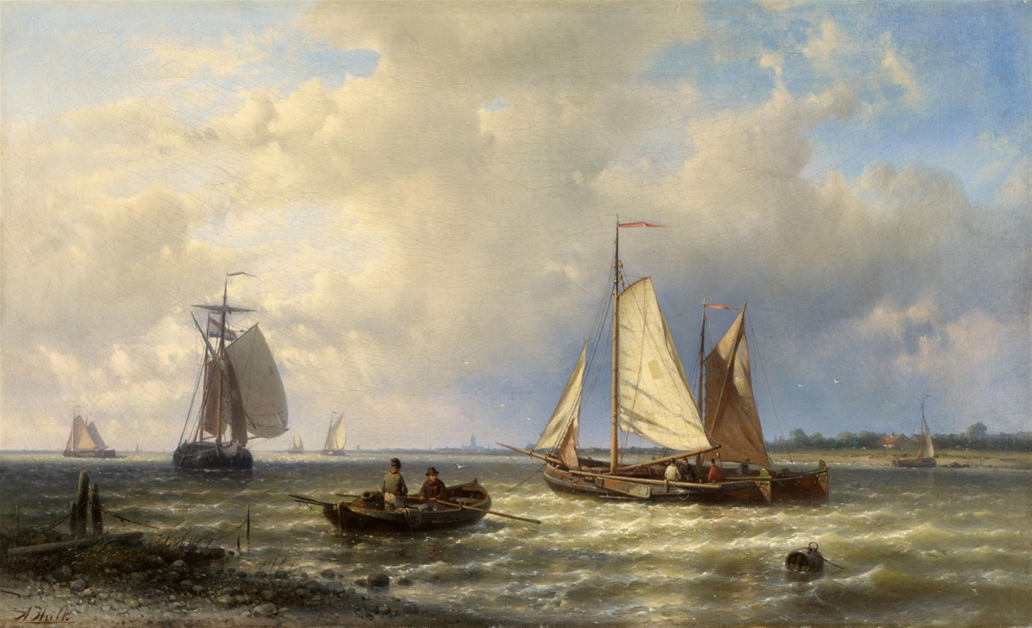 Abraham Hulk - Coastal Landscape with Sailing Boats - image-1