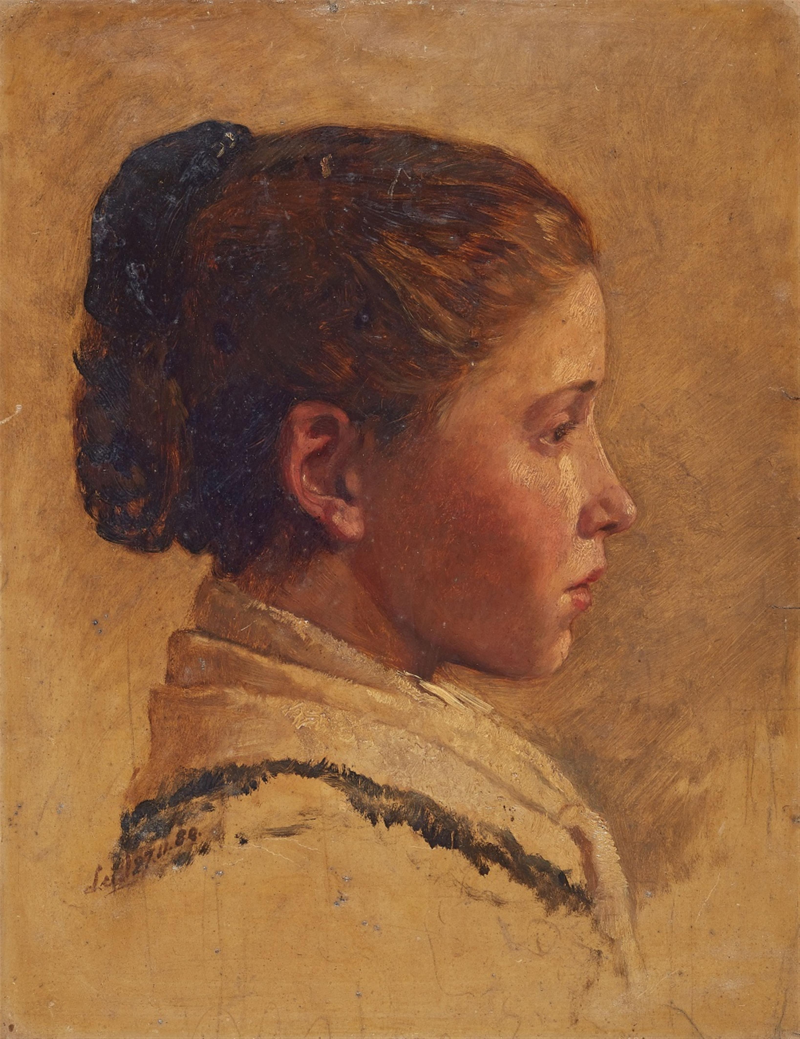 Wilhelm von Lindenschmit d. J. - Young Woman in Profile - image-1