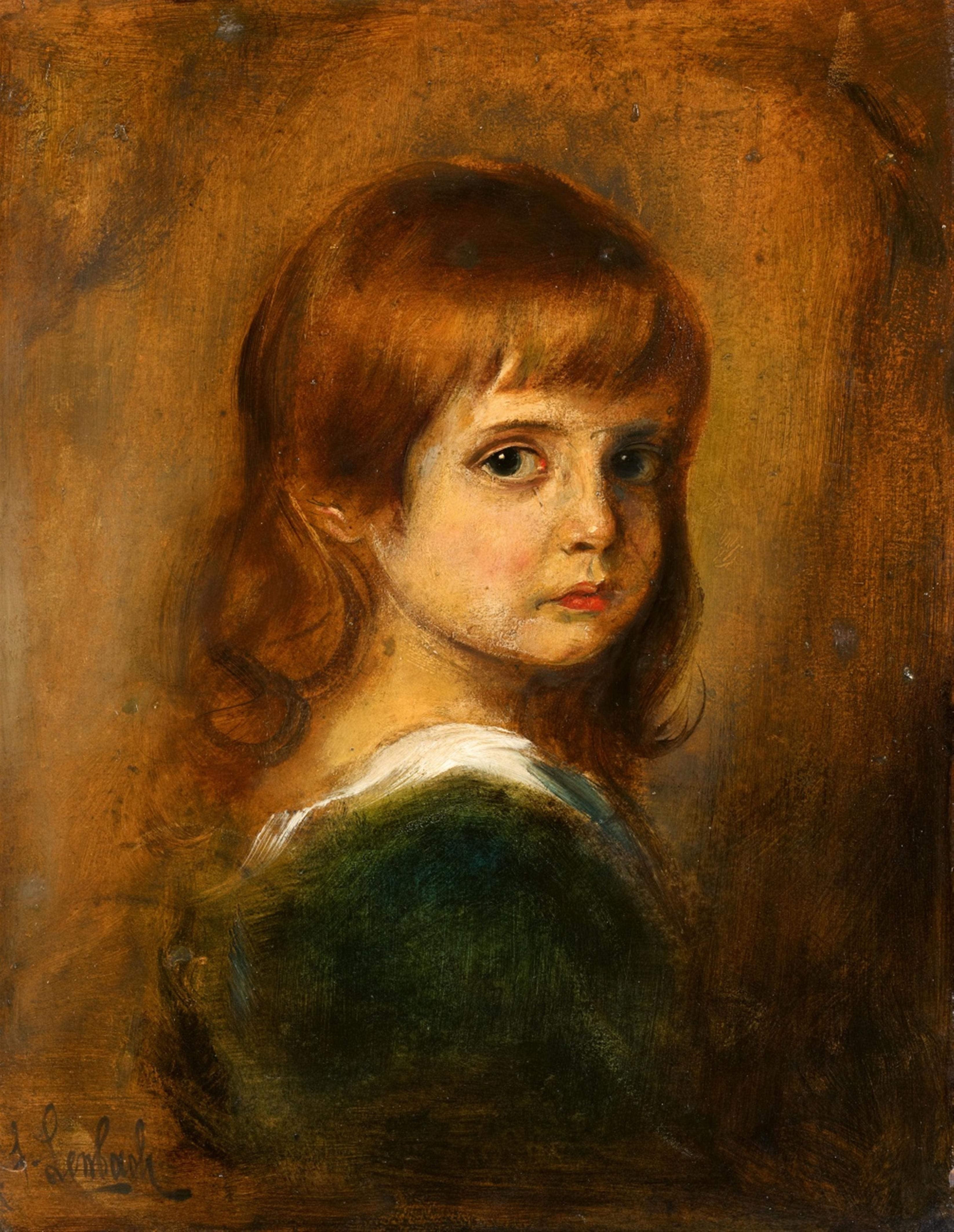 Franz Seraph von Lenbach - Portrait of a Young Girl - image-1