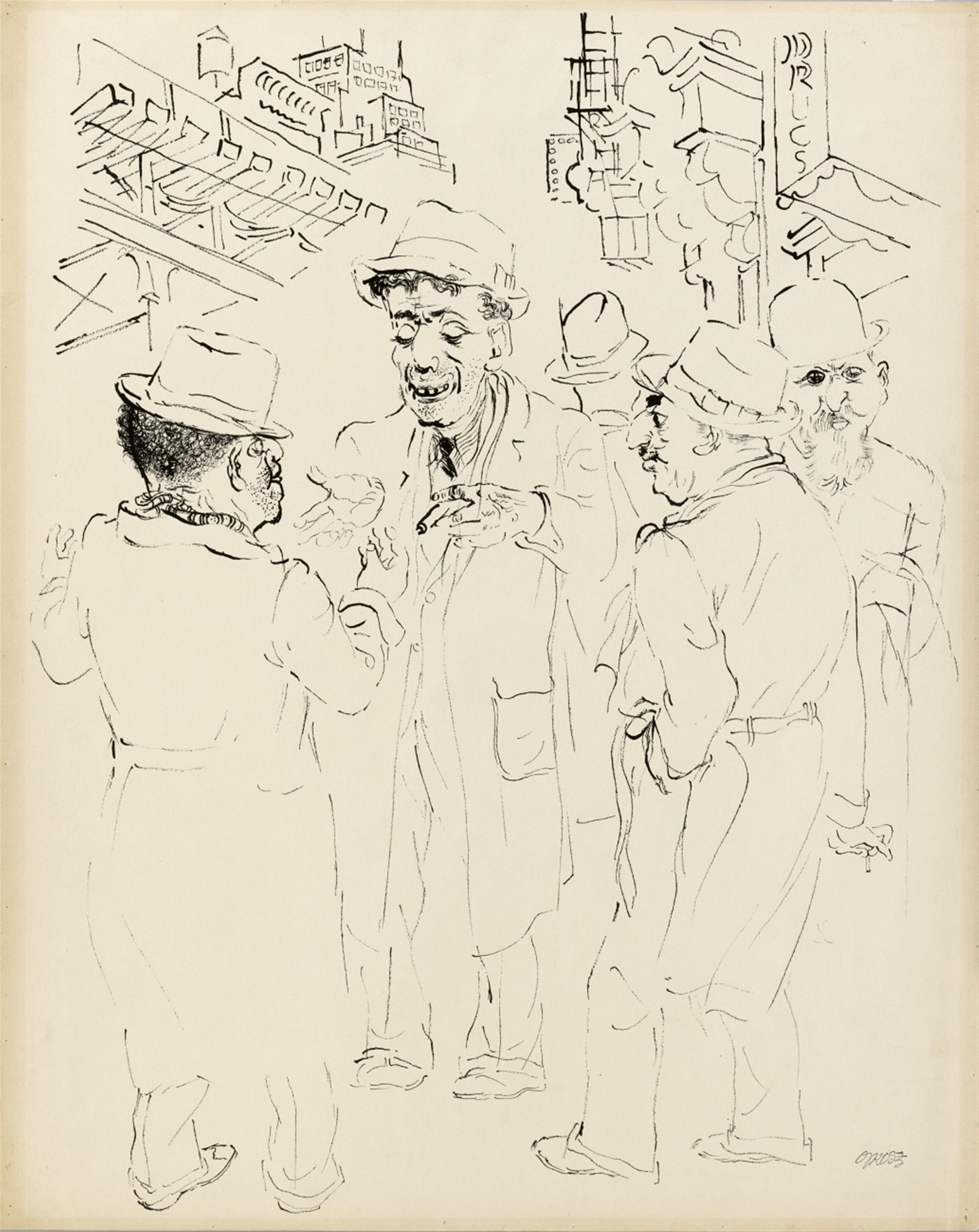 George Grosz - Downtown Manhattan. Study of a Cook - image-1