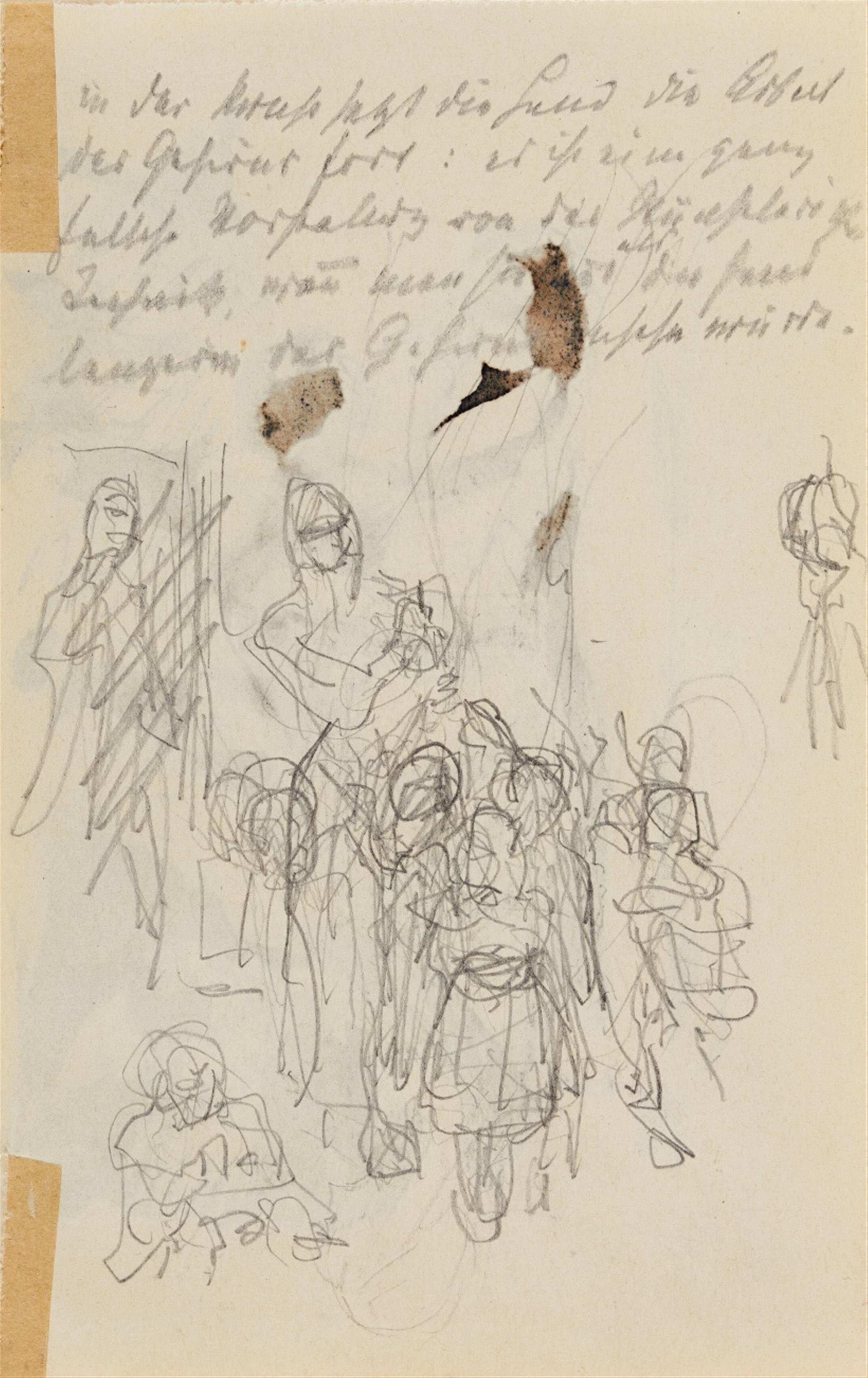 Max Liebermann - Liebespaar. Verso: Bread-cutting scene from J.W. Goethe "Die Leiden des jungen Werther" - image-2