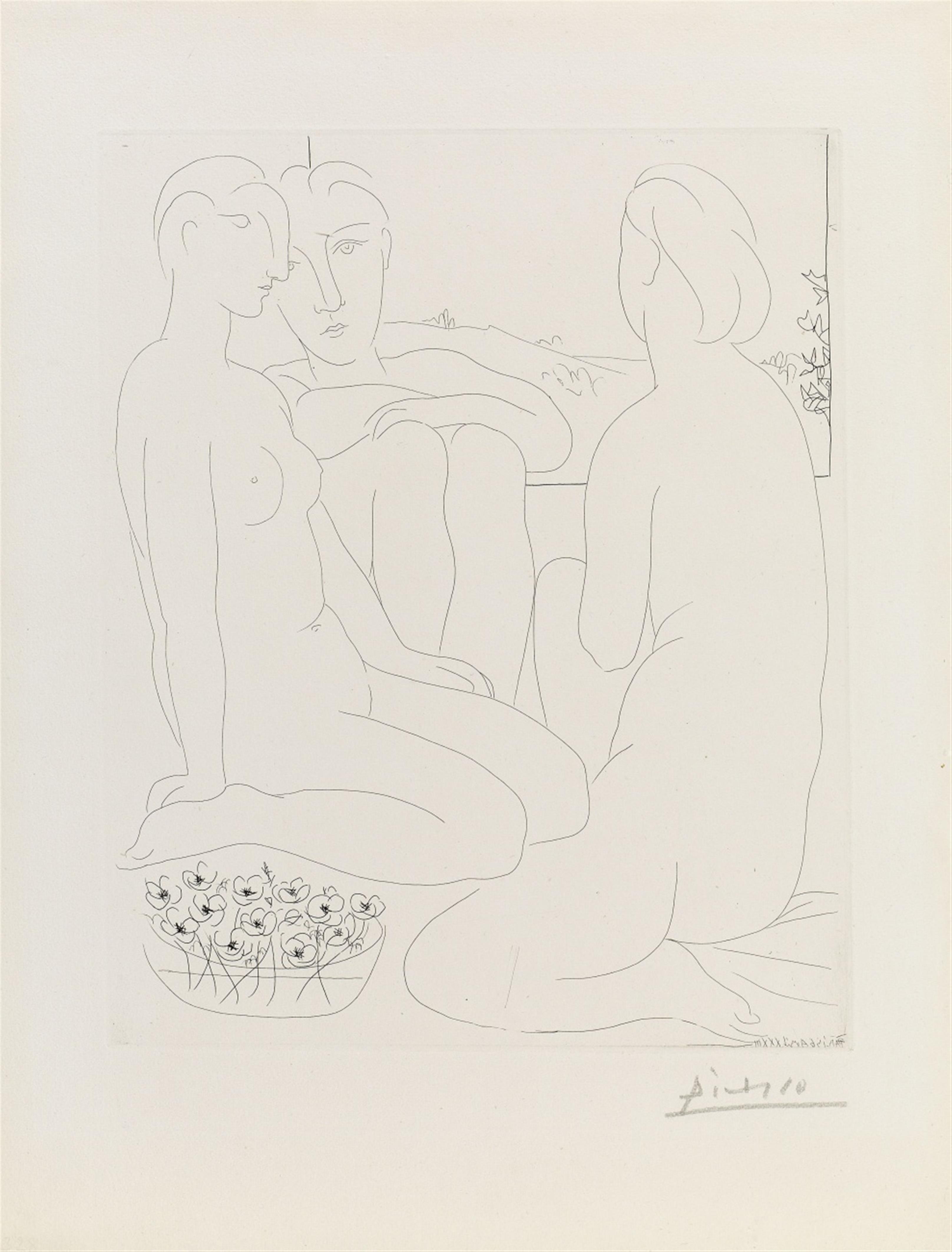 Pablo Picasso - Trois Femmes nues et une Coupe d'Anémones - image-1