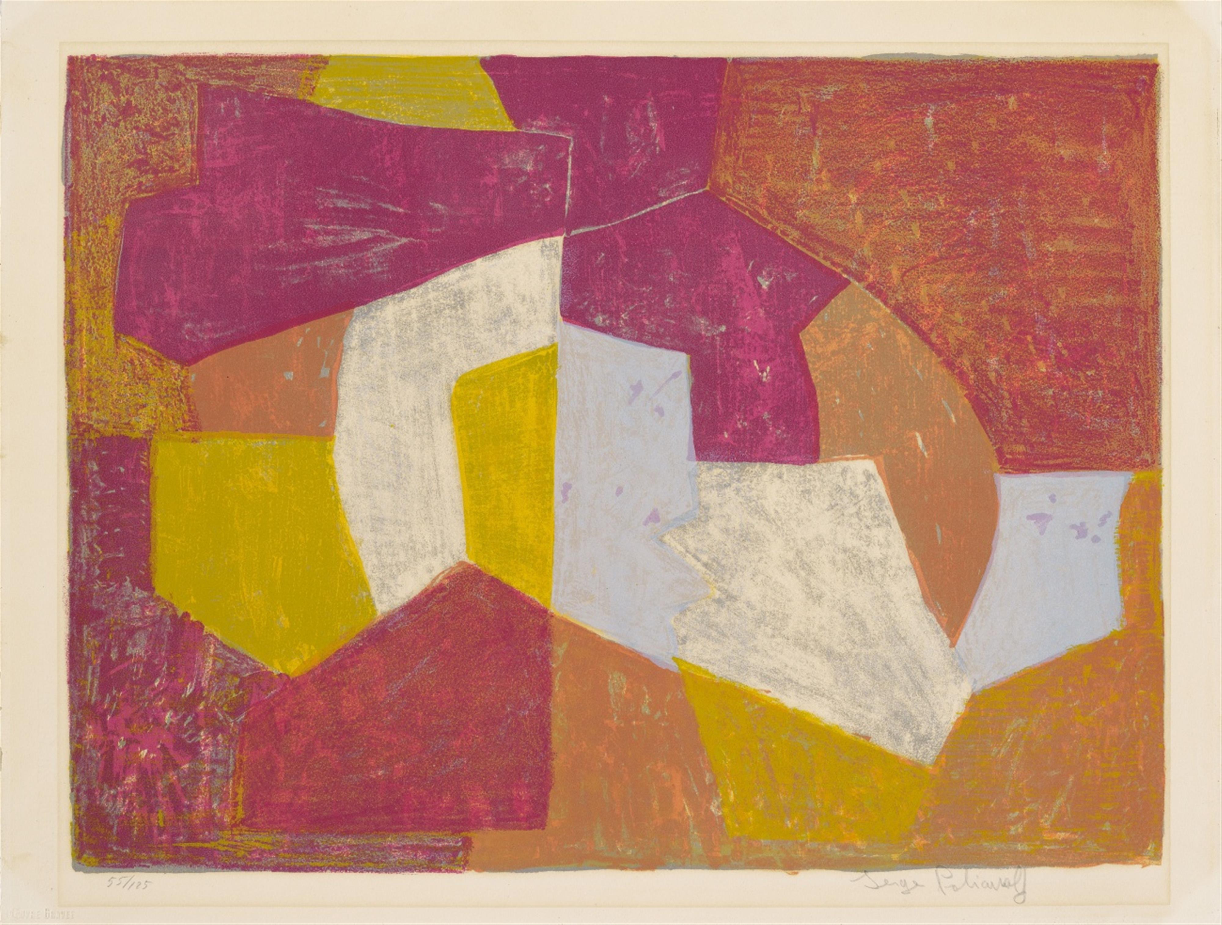 Serge Poliakoff - Composition carmin, brune, jaune et grise - image-1