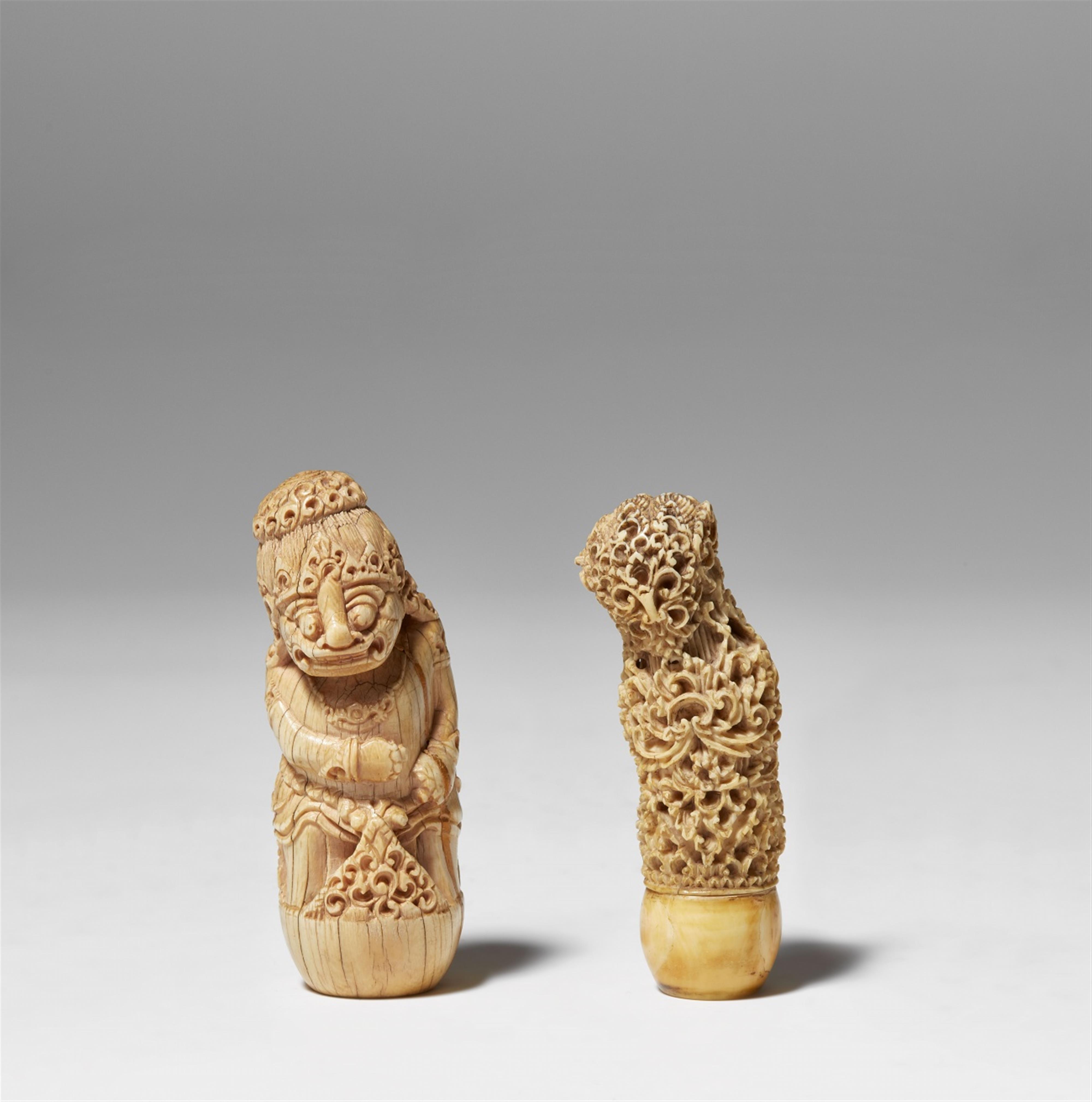 Two Bali ivory keris hilts.19th century - image-1