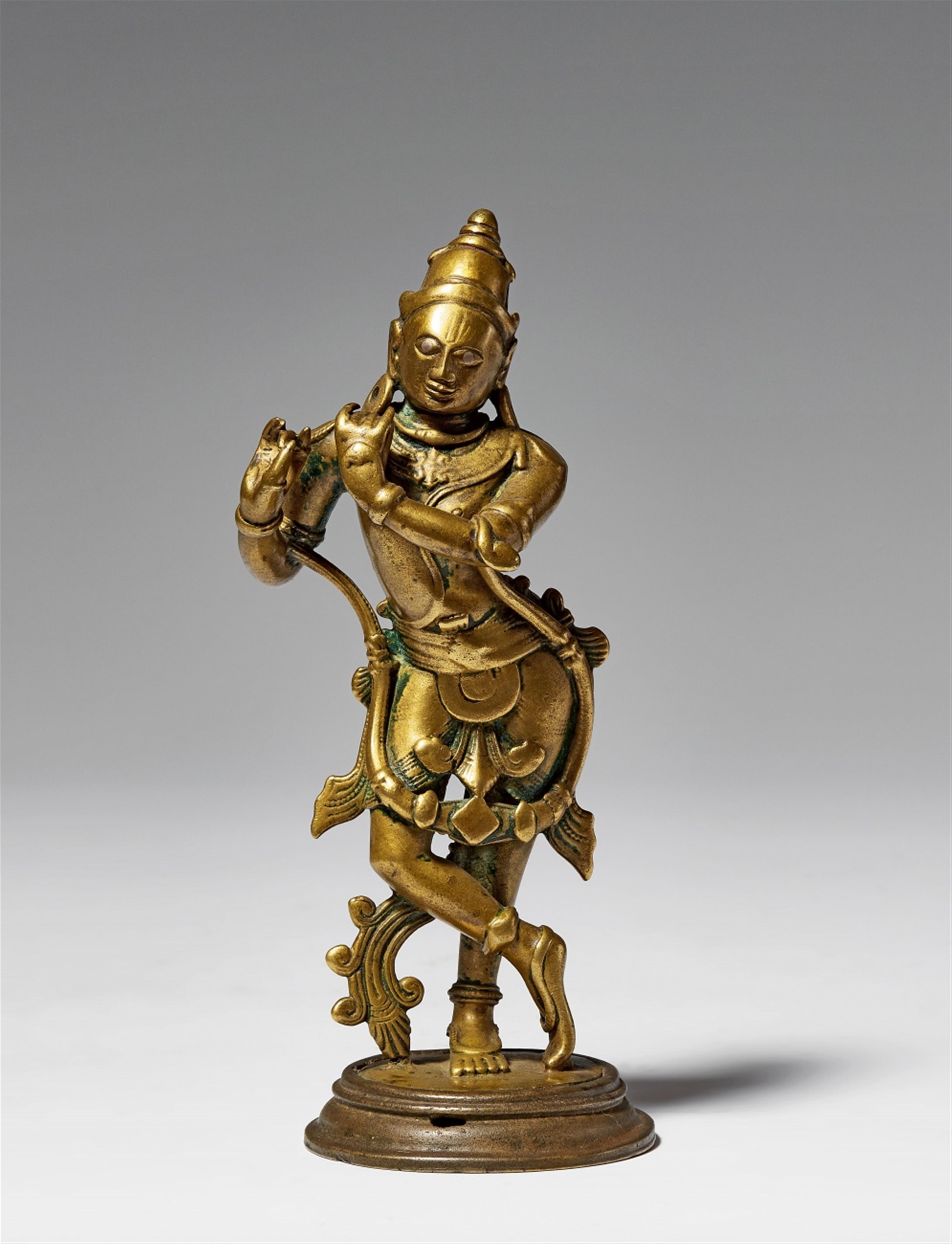 An Orissa/Bengali copper alloy bronze figure of Krishna Venugopala. 18th/19th century - image-1