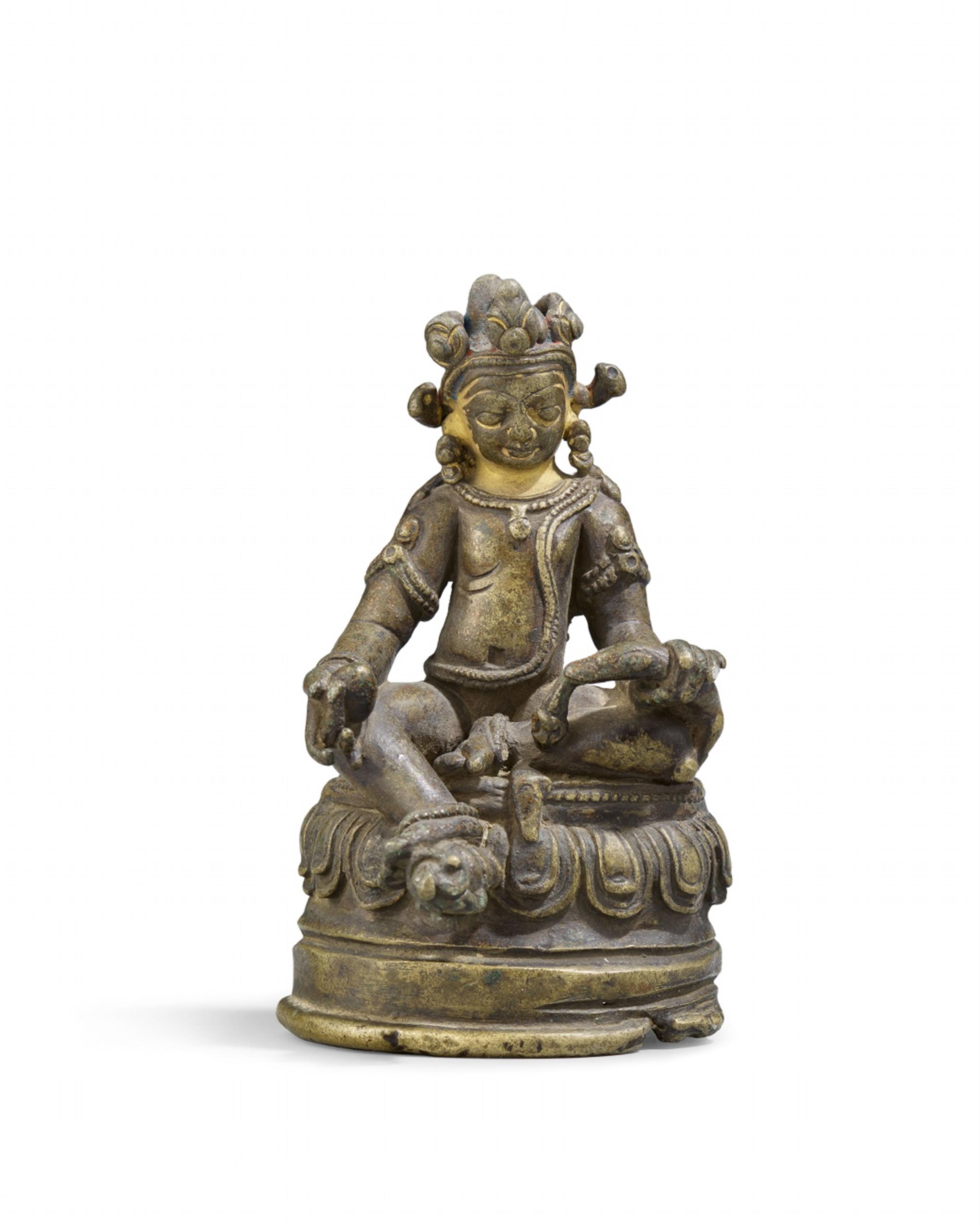 Charmante Figur des Jambhala. Bronze. Tibet. Pala-Stil, 13./14. Jh. - image-1