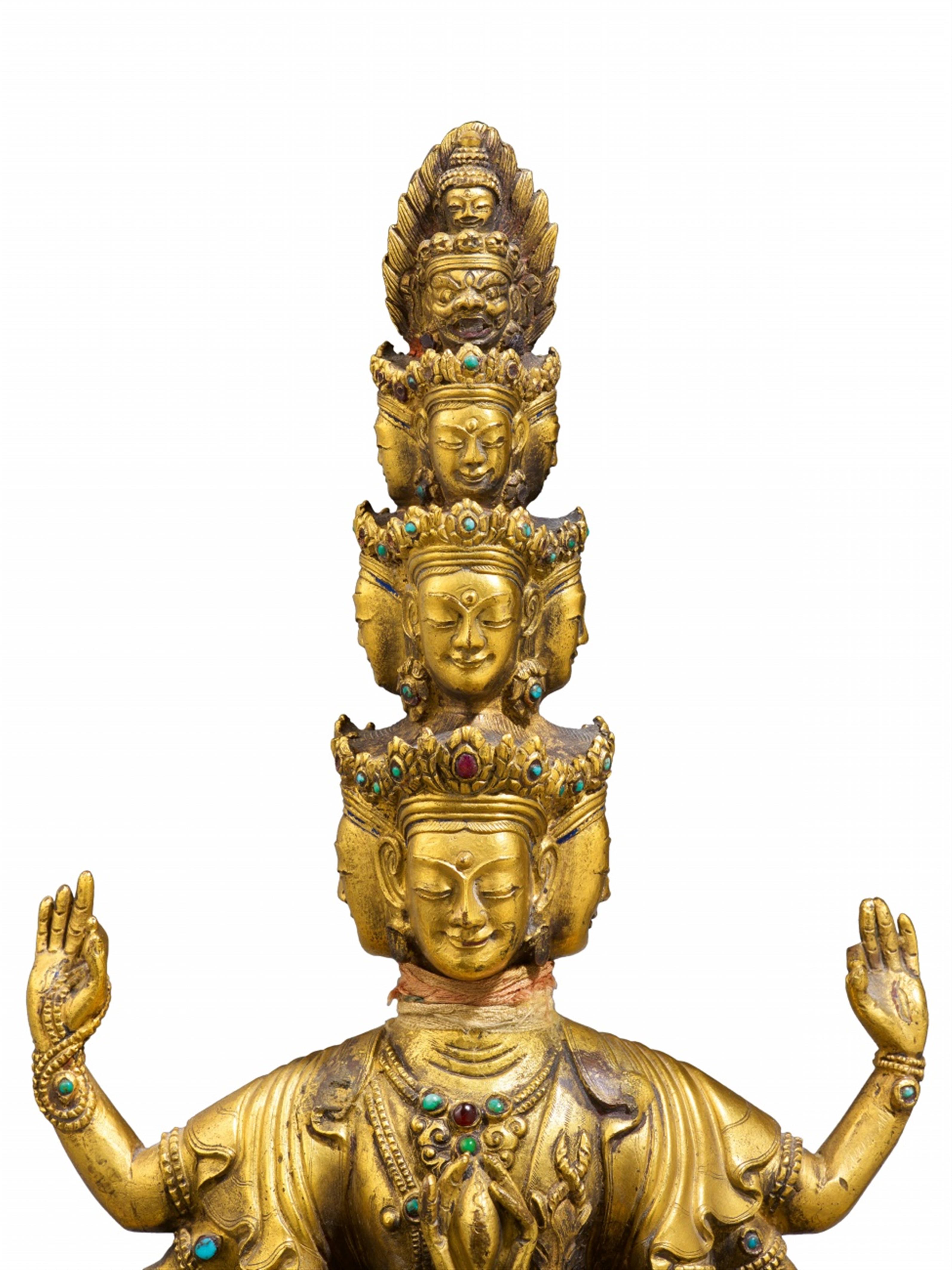 Avalokiteshvara. Feuervergoldete Bronze. Tibet. 18./19. Jh. - image-2