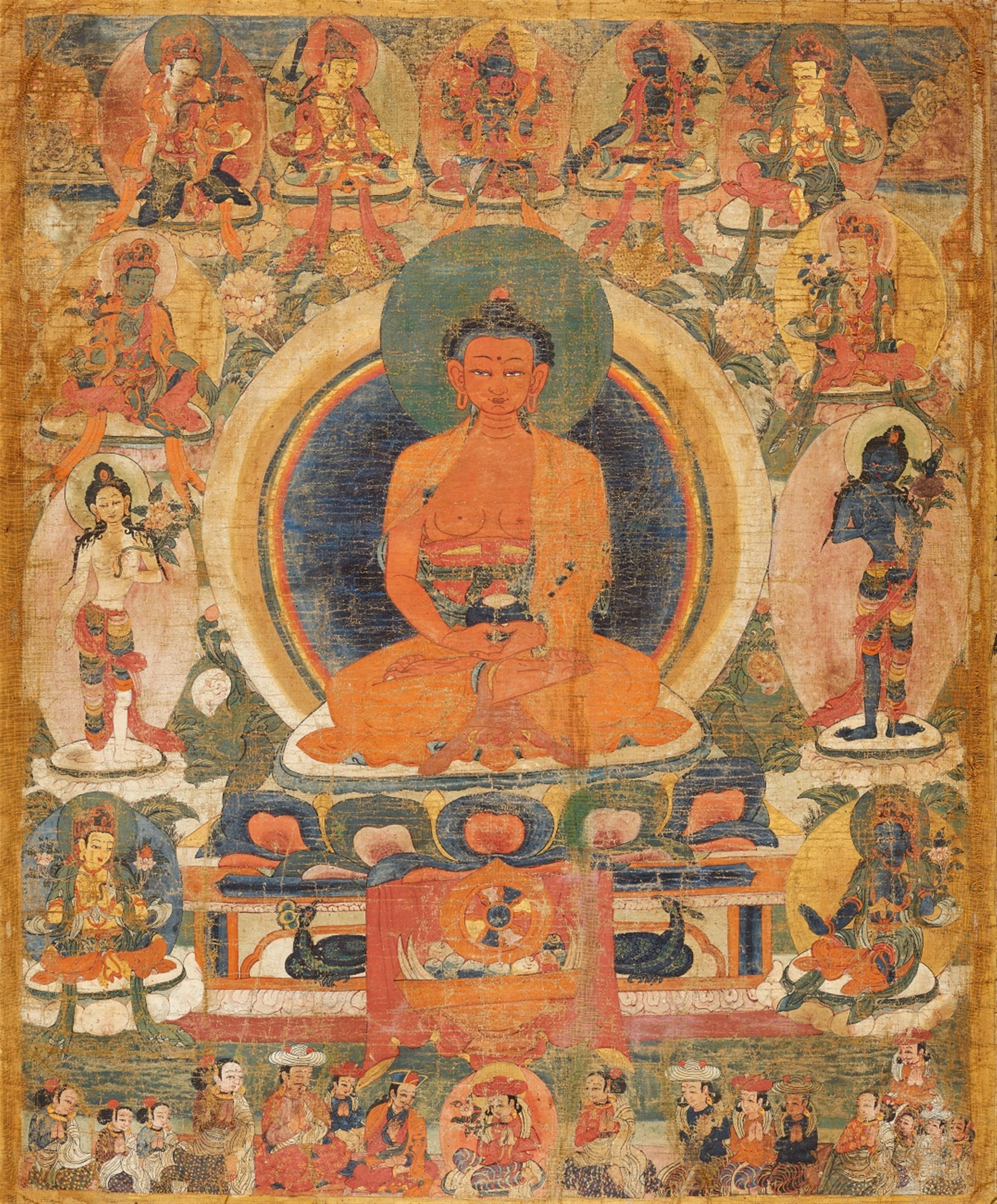 A Southwest Tibetan or Ladakh thangka of Buddha Amitabha. 19th century - image-1