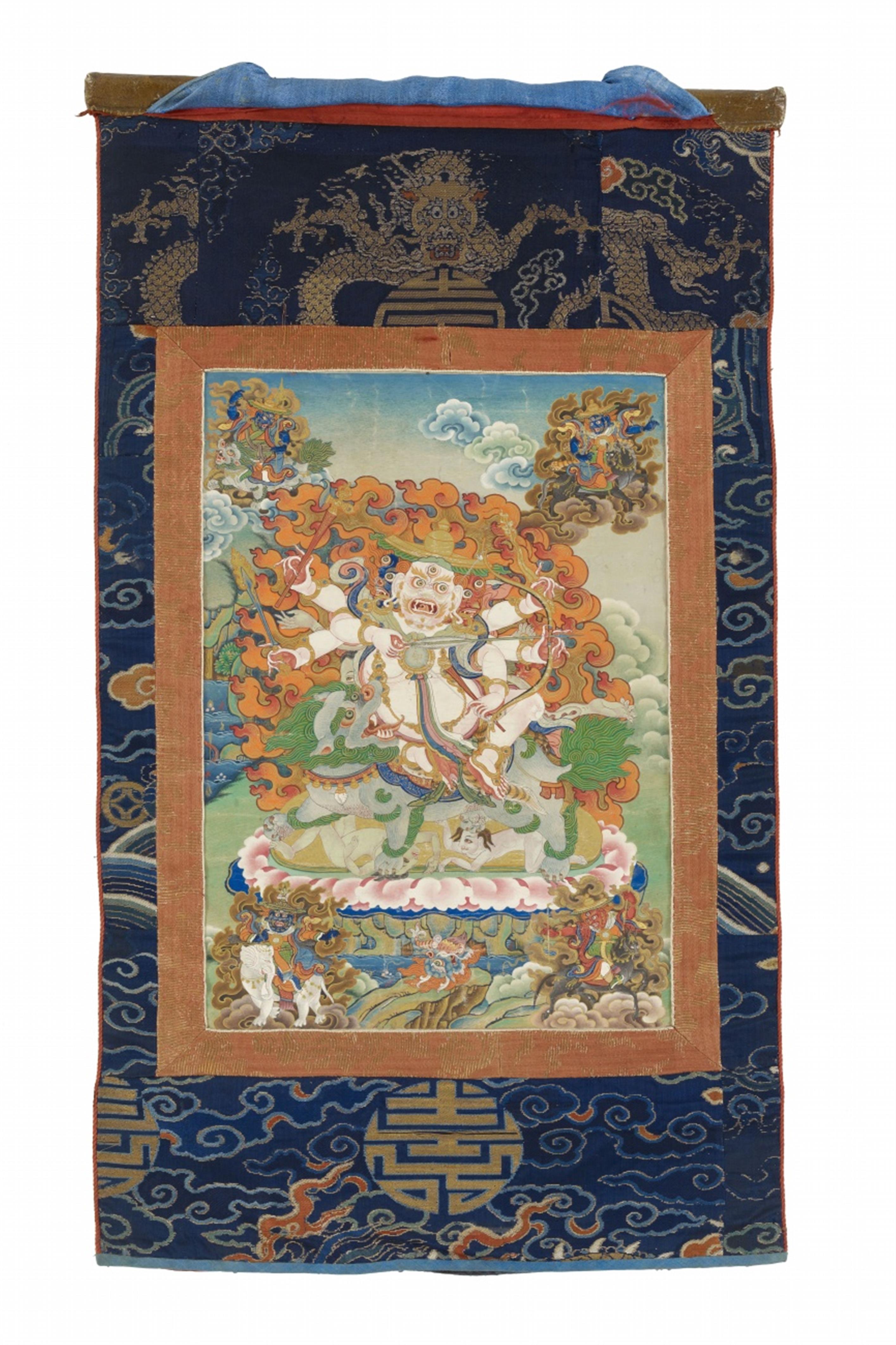 A Tibetan thangka of Pehar. 19th century - image-1