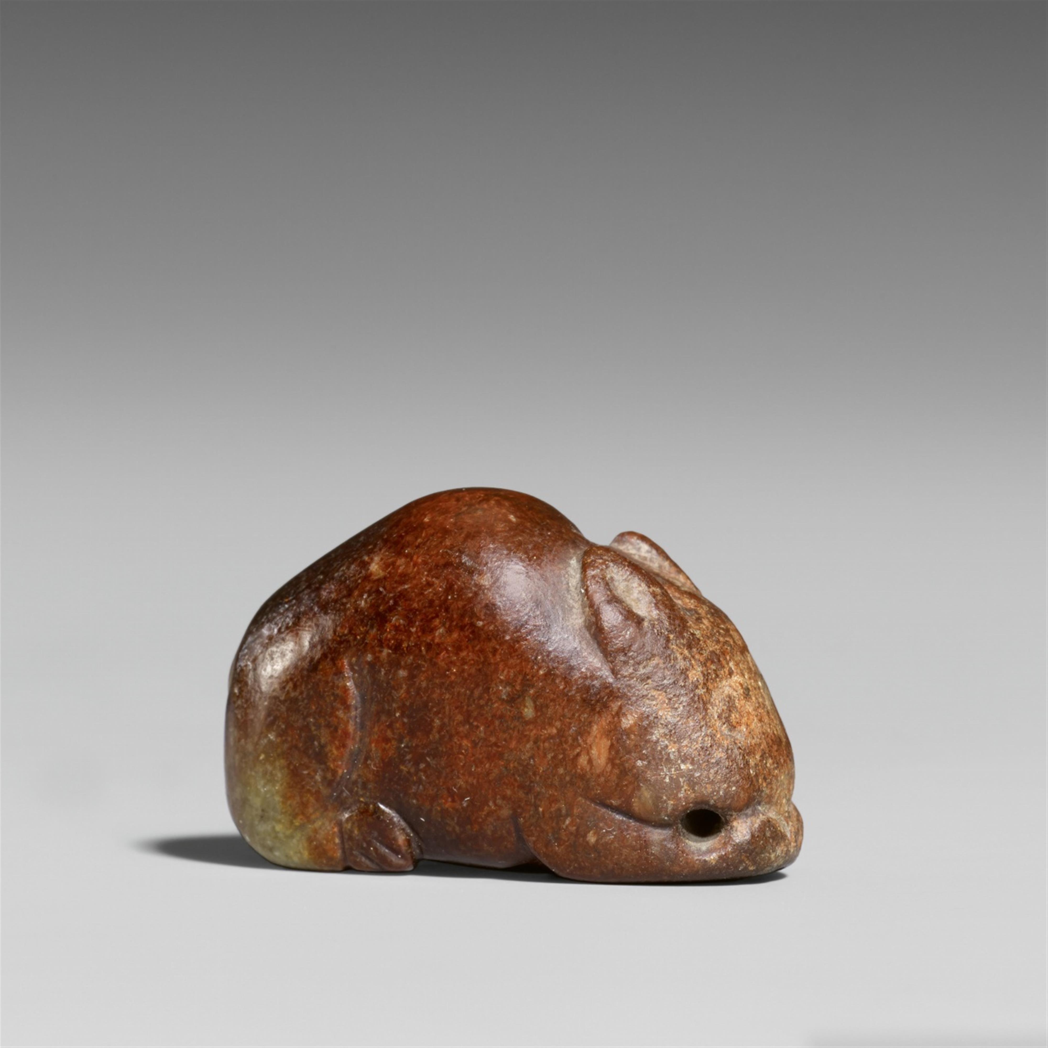An archaistic jade carving of a rodent. Probably Ming dynasty or earlier - image-1