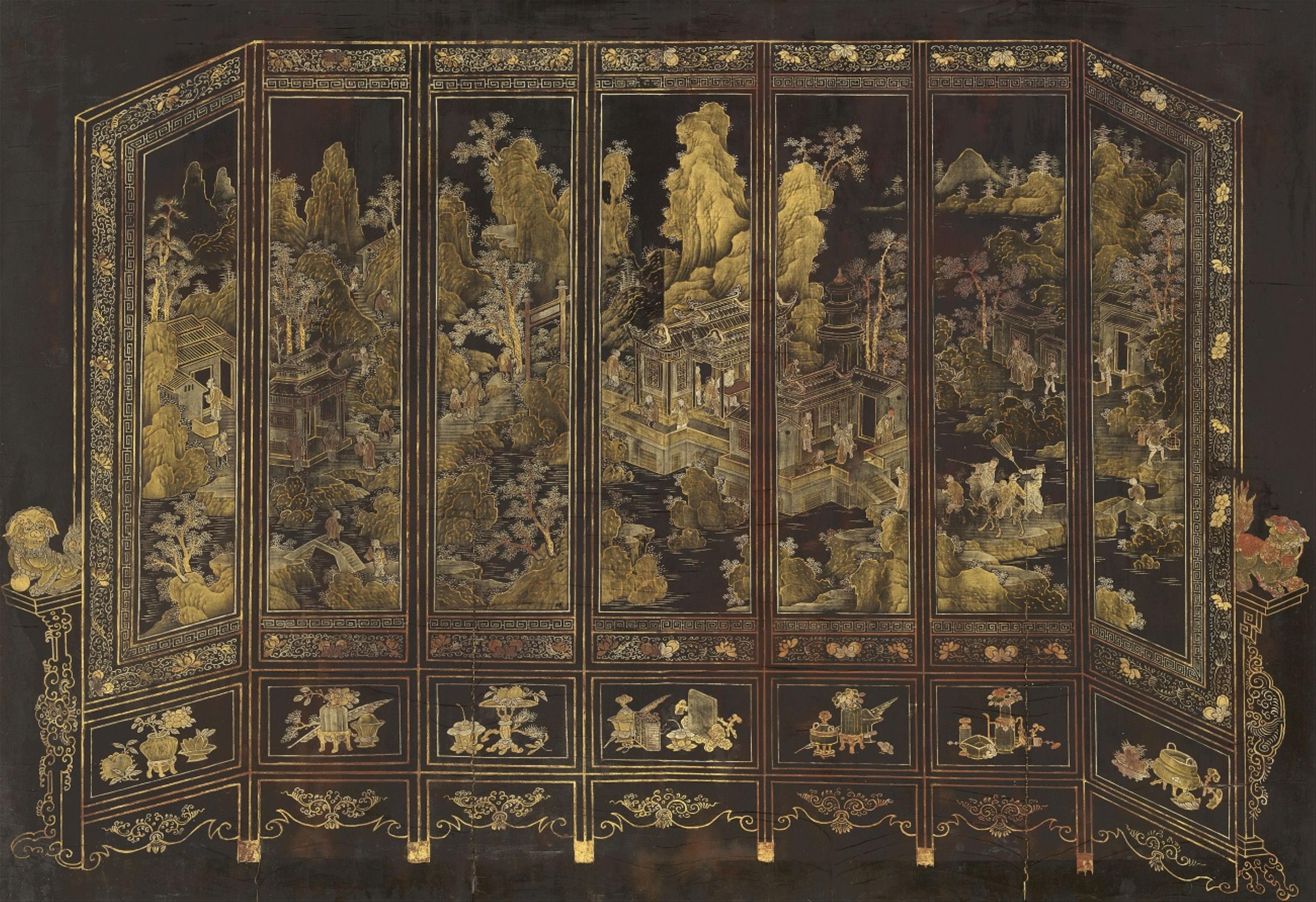 A large black lacquer panel. 19th century - image-1