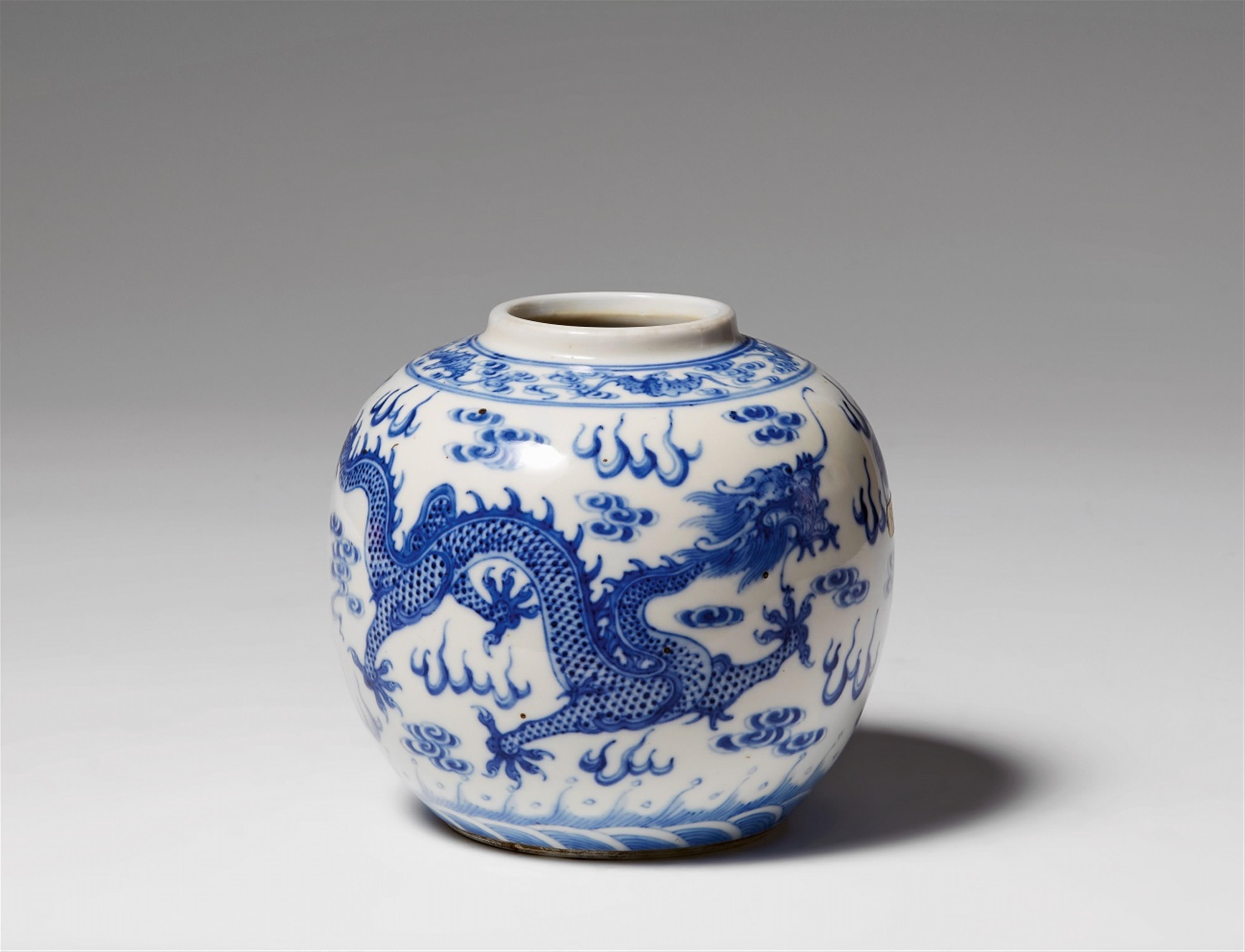 A blue and white jar - image-1
