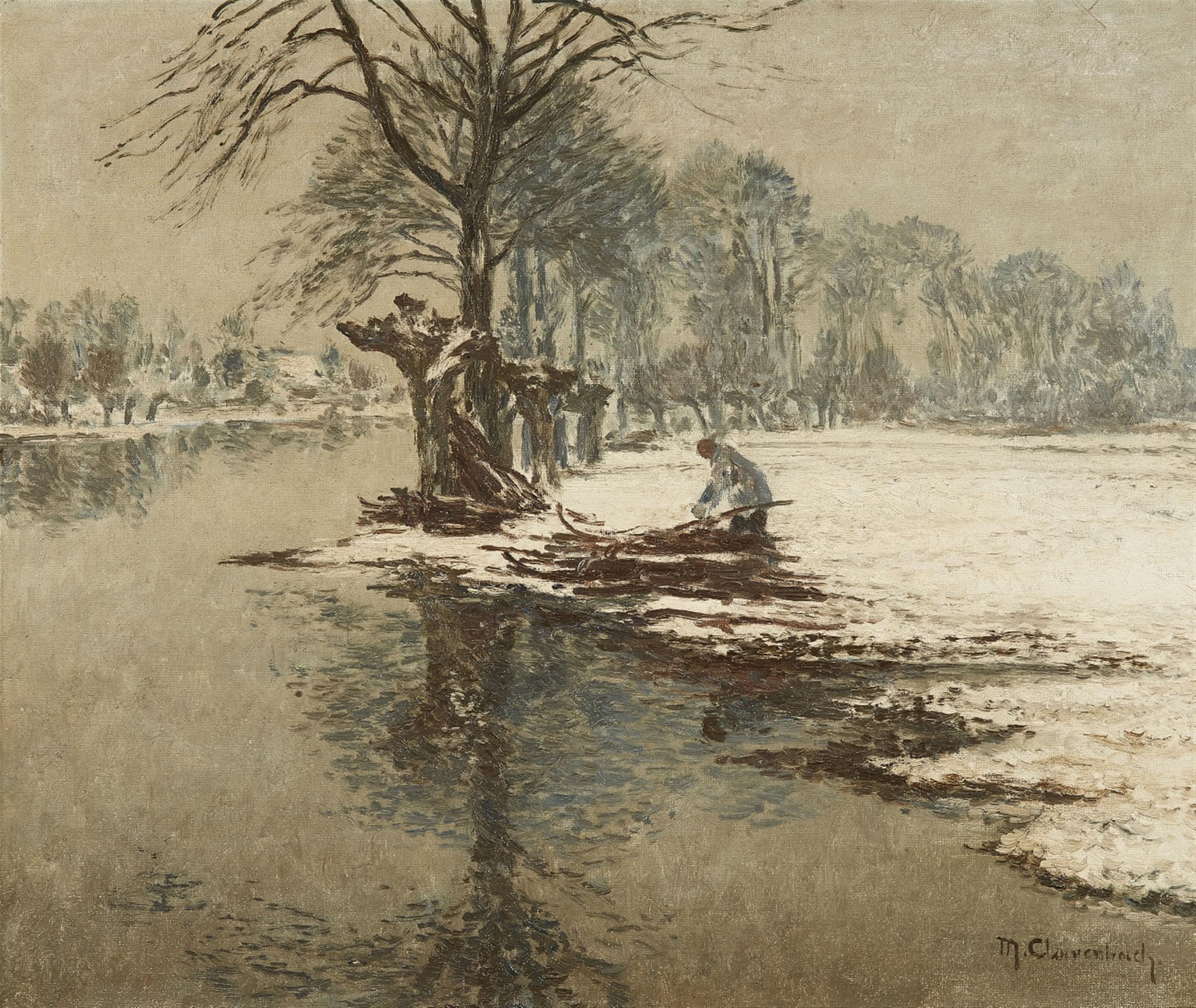 Max Clarenbach - Winter Landscape on the Lower Rhine - image-1