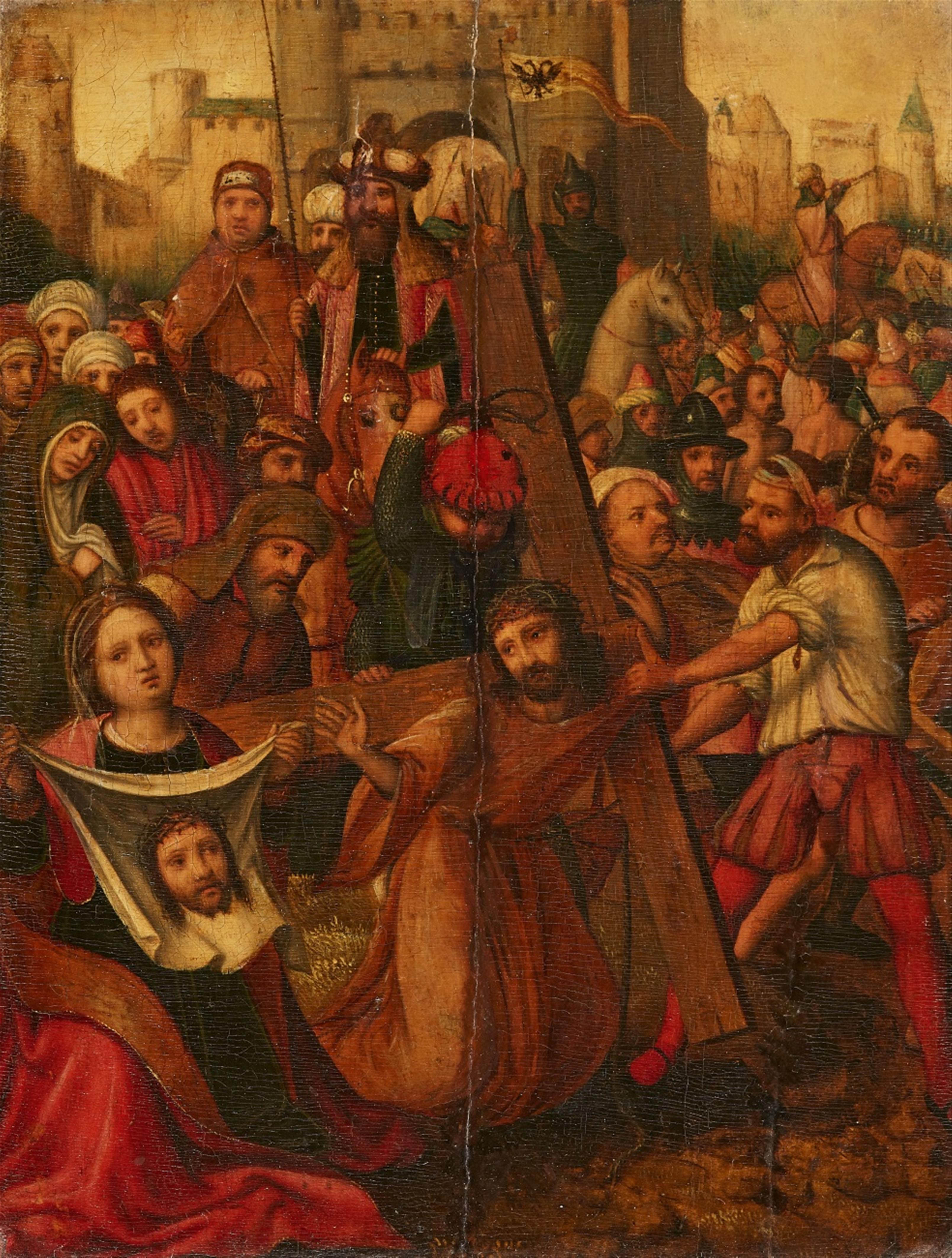 Deutscher Meister um 1600 - Kreuztragung Christi mit der Hl. Veronika - image-1