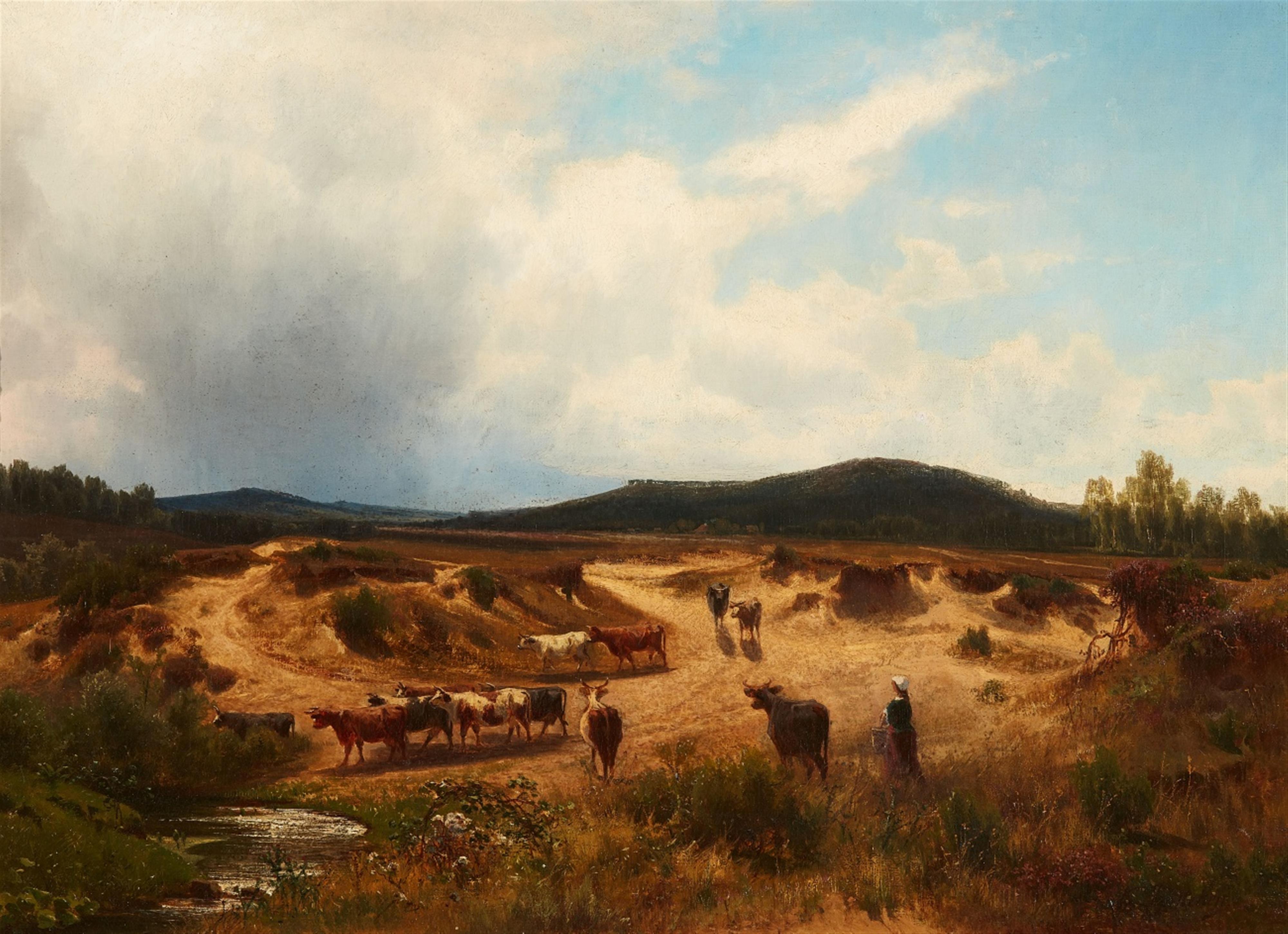 Carl Johann Friedrich Adolf Rötteken - Landscape with a Herd of Cattle - image-1