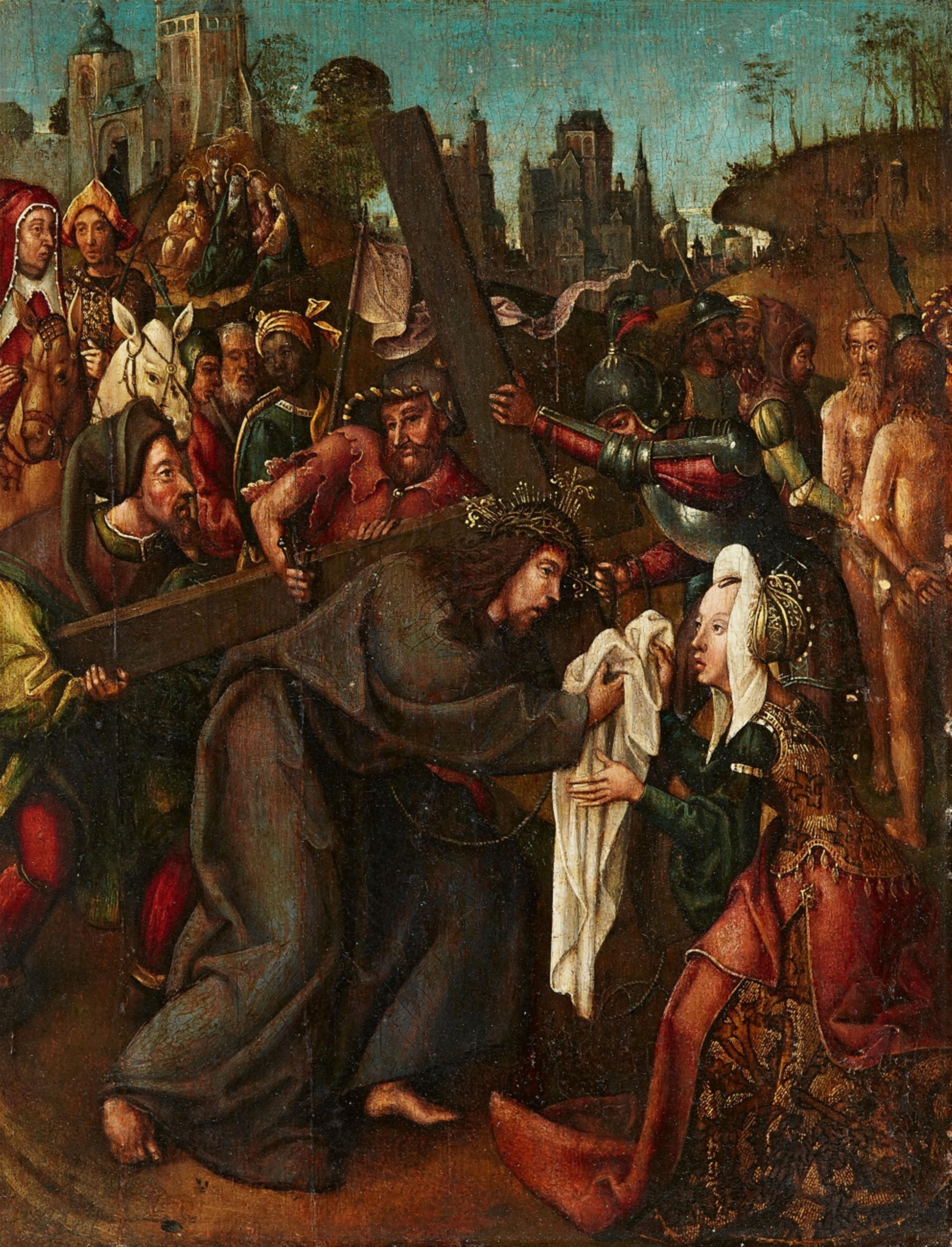 Flämischer Meister um 1520 - Kreuzwegszene mit Heiliger Veronika - image-1