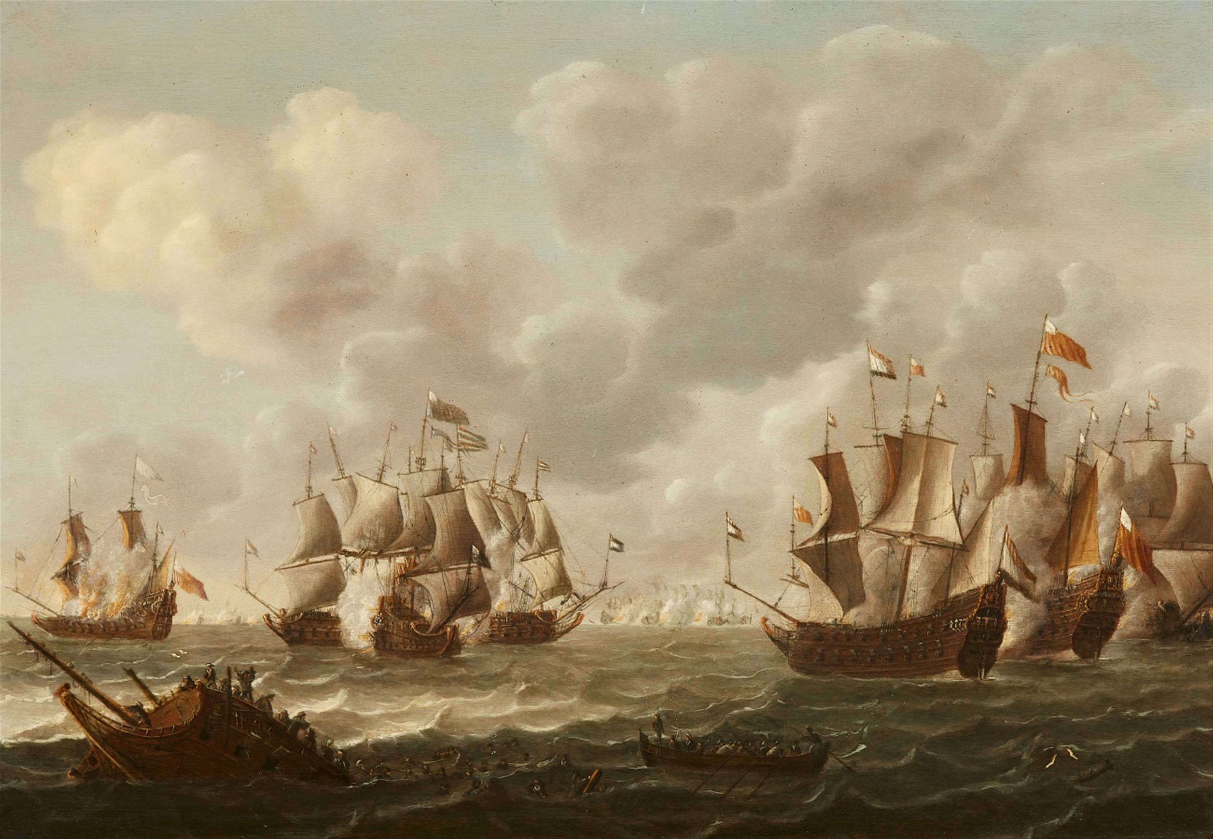 Netherlandish School 17th/18th century - Naval Battle - image-1