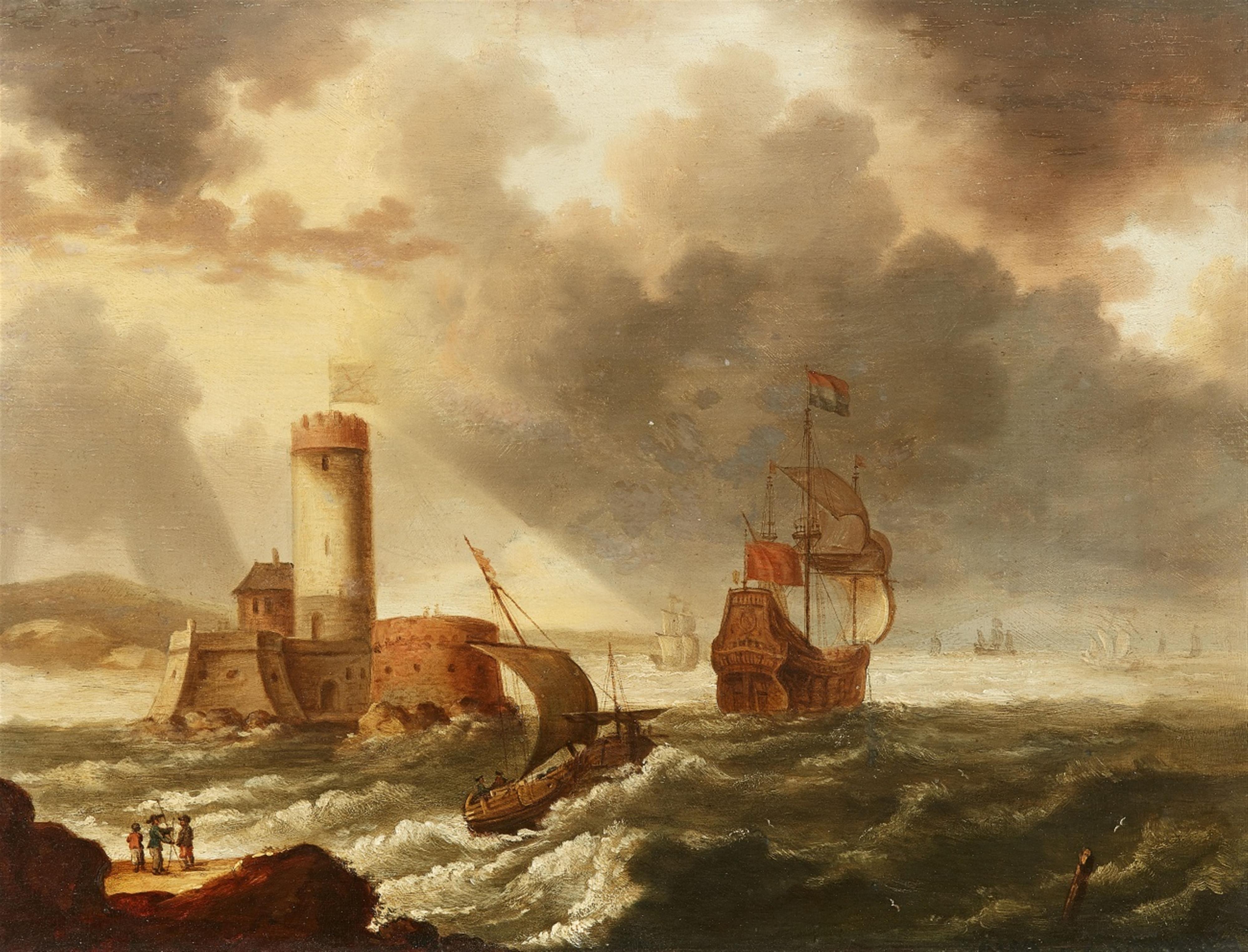 Bonaventura Peeters, in the manner of - Coastal Landscape with a Castle and a Ship - image-1
