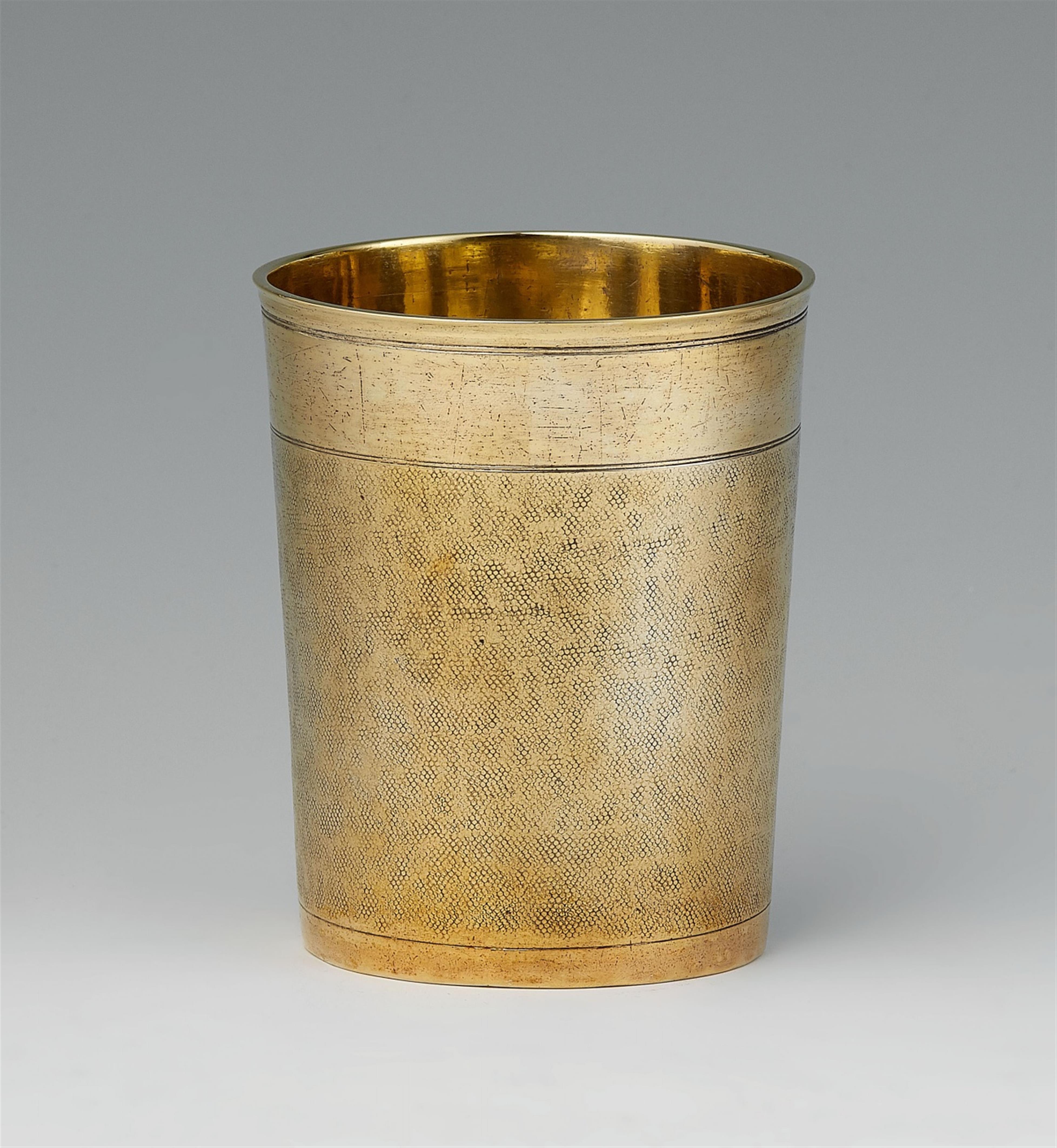 An Augsburg silver gilt snakeskin beaker - image-1