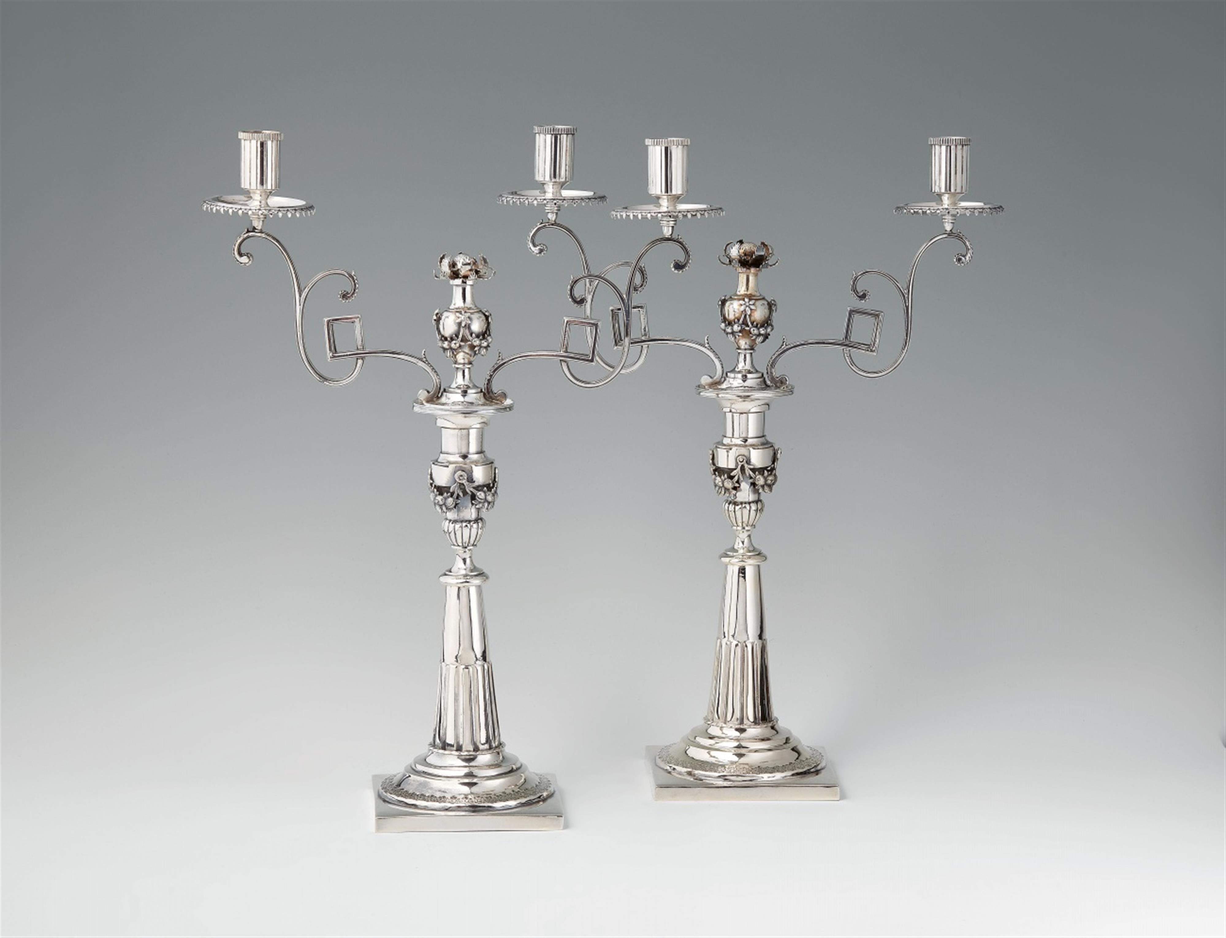 A pair of Augsburg silver candelabra - image-3
