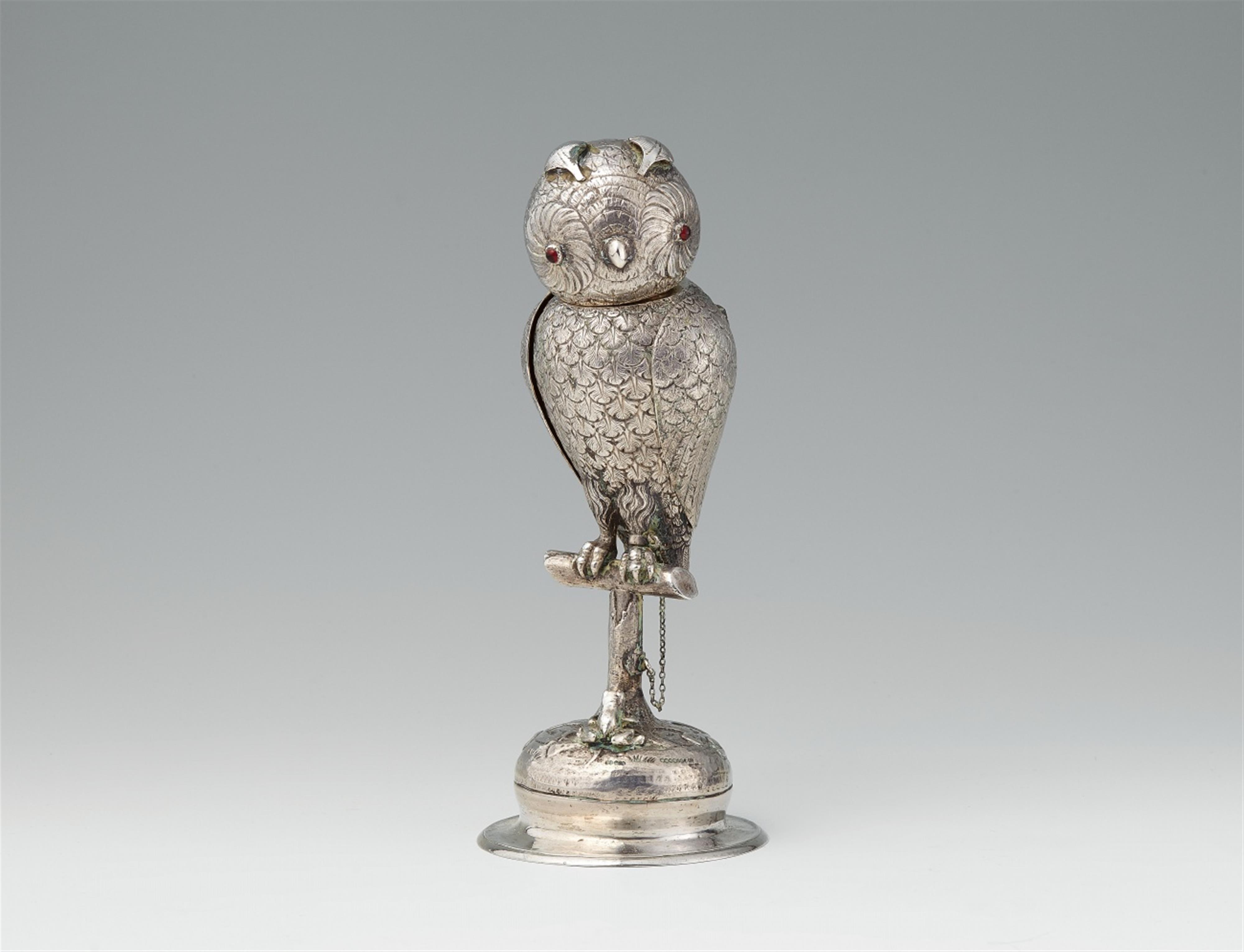 A Renaissance Revival drinking vessel formed as an owl - image-1