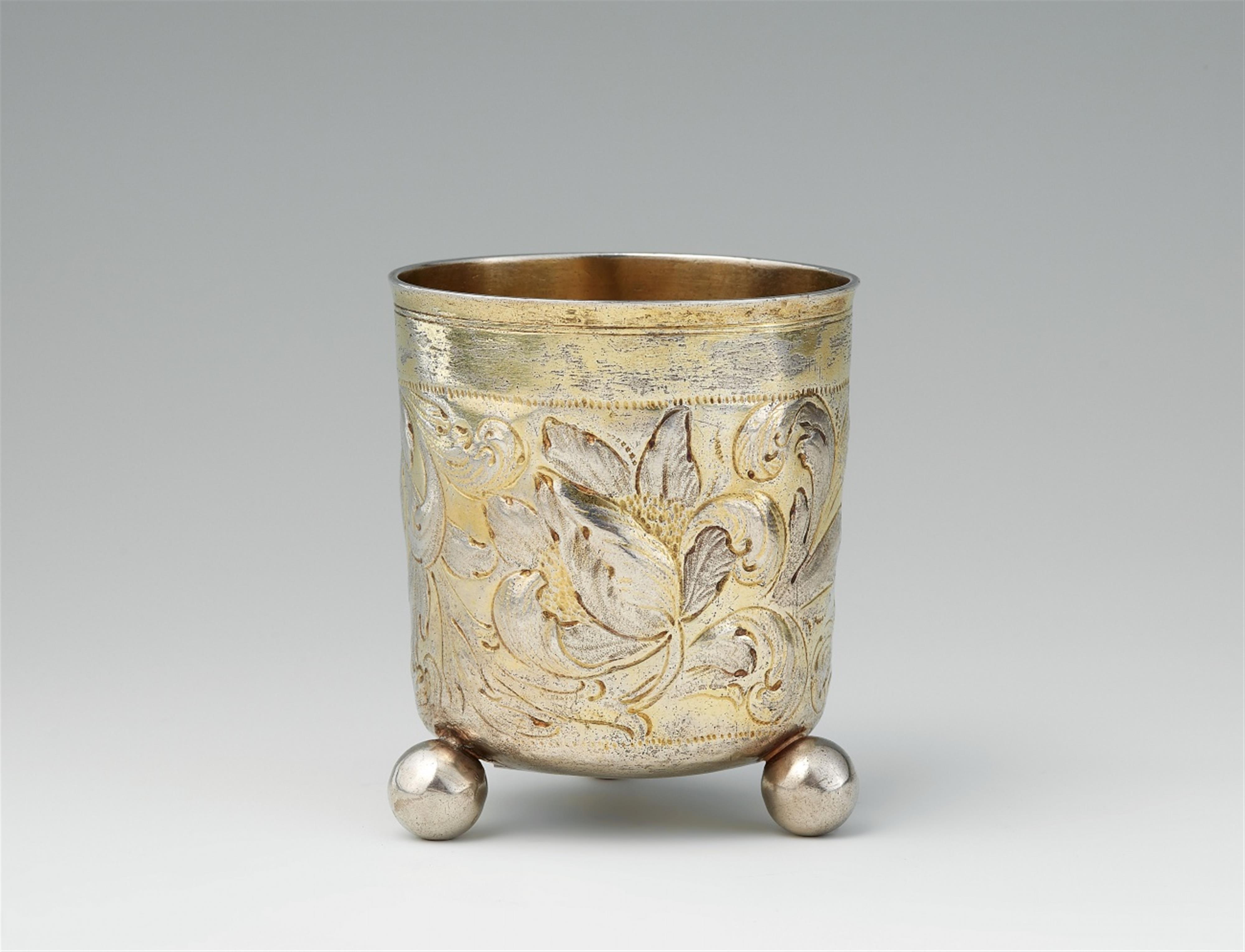 An Ulm parcel-gilt silver beaker - image-1