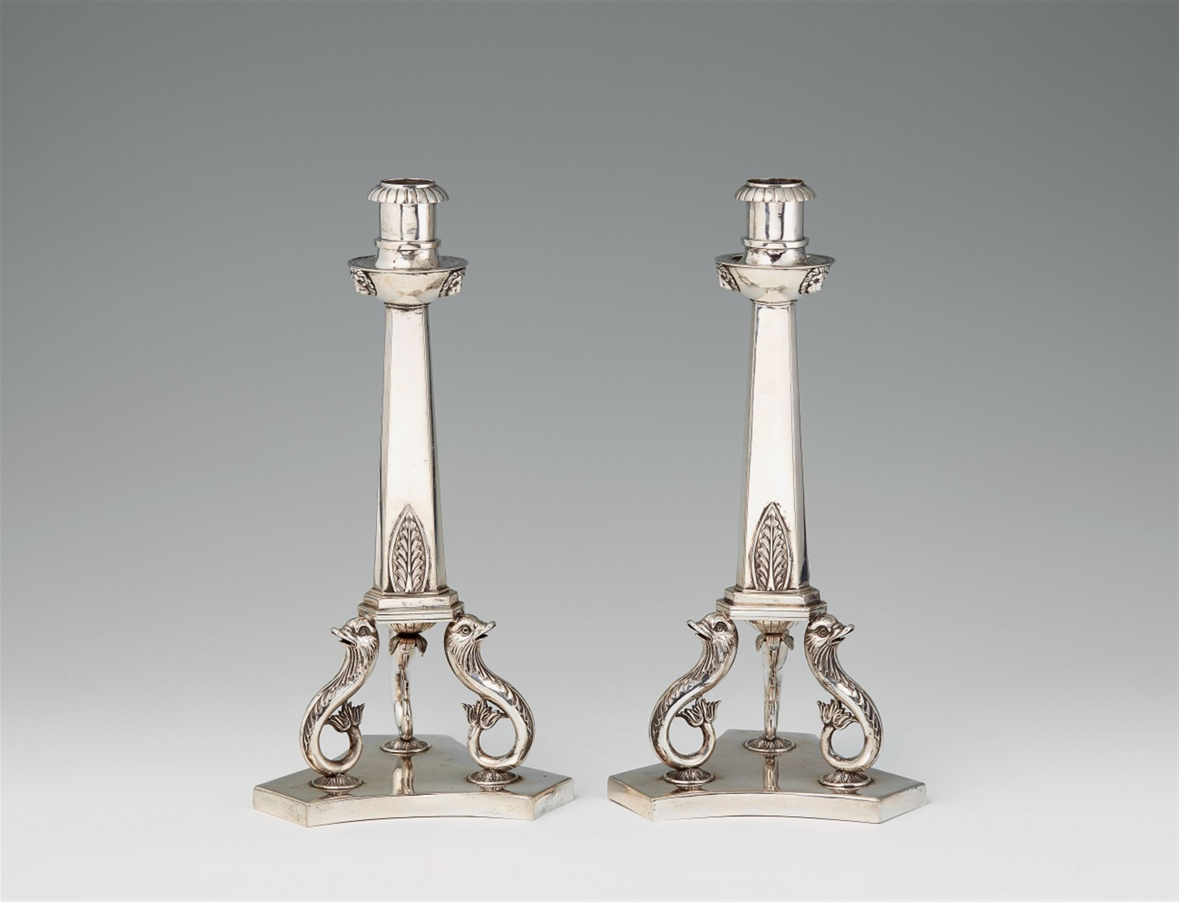 A pair of Weißenfels silver candelabra - image-1