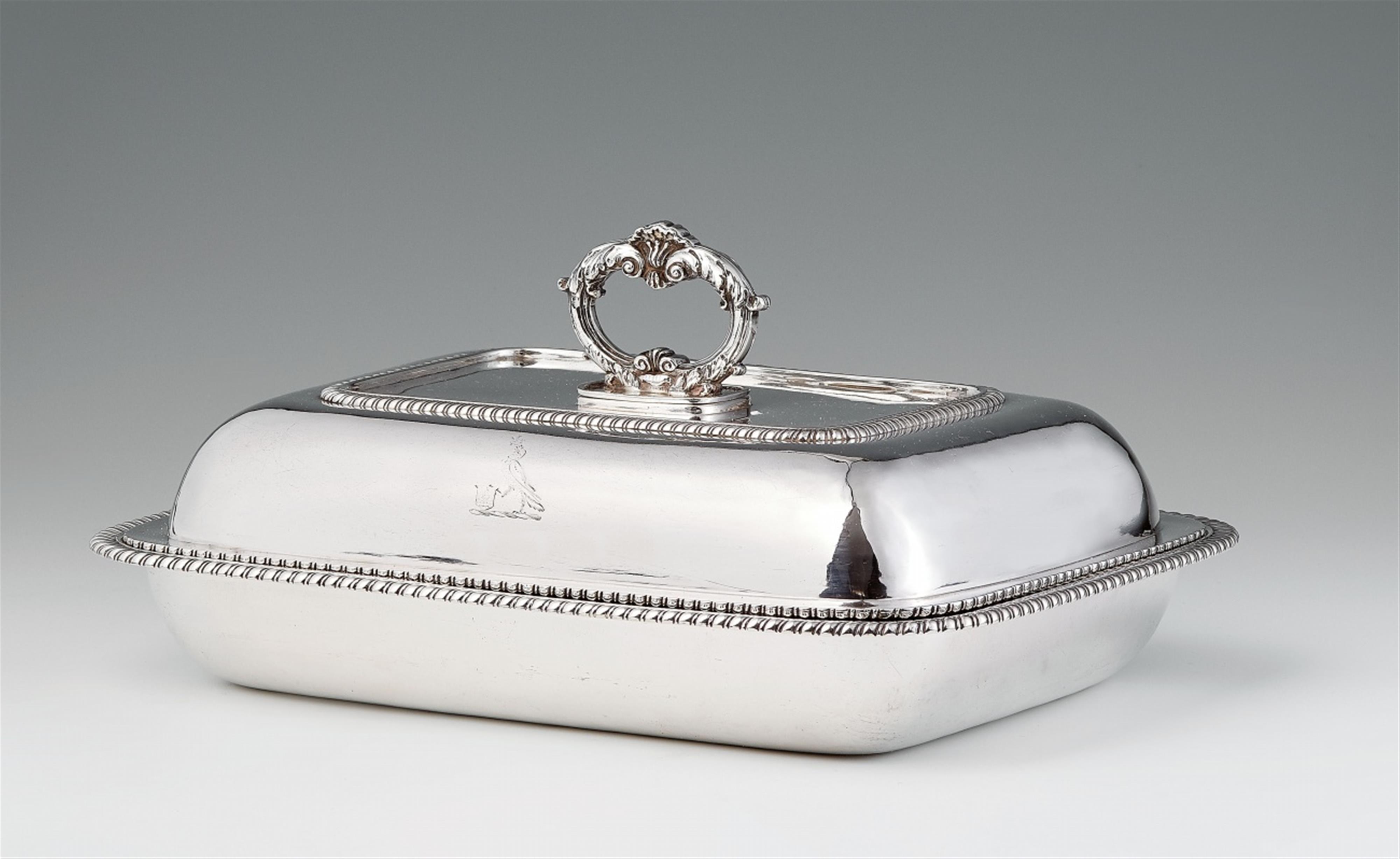 A George III silver dish and cover - image-1