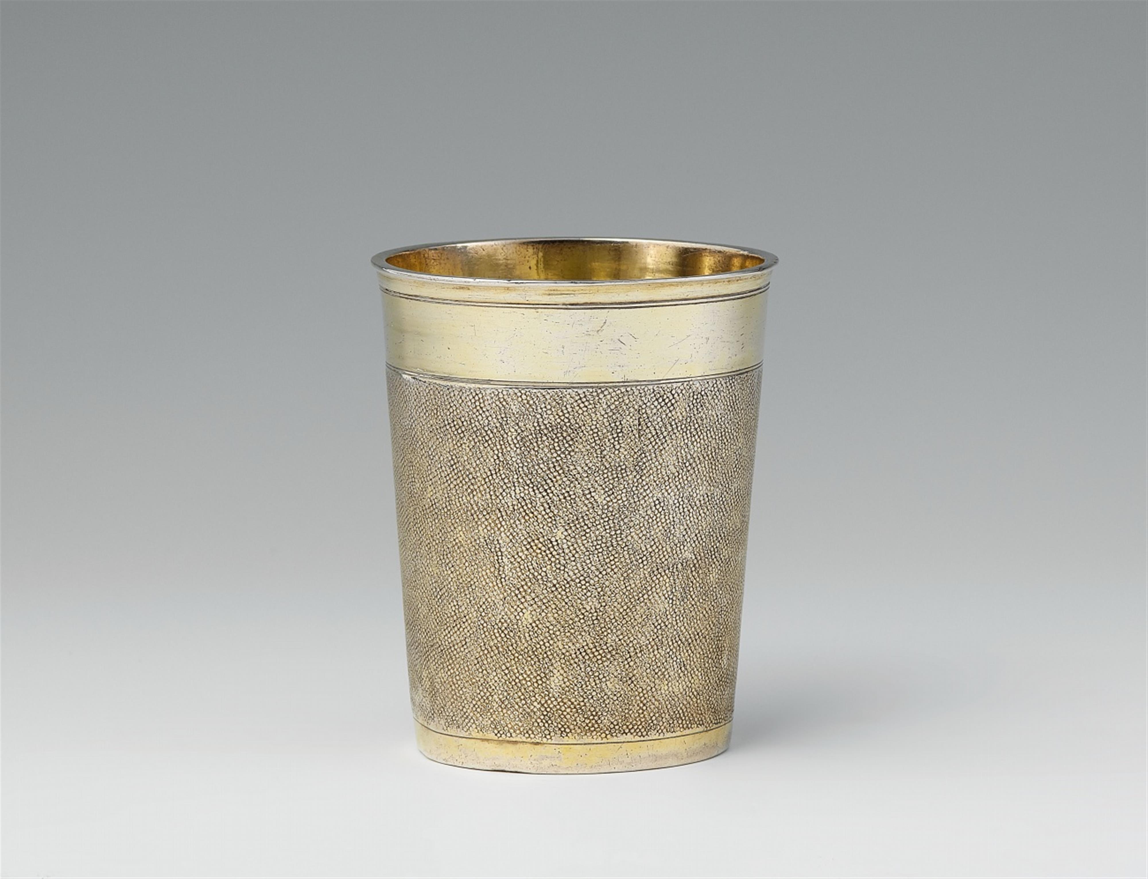 An Augsburg silver gilt snakeskin beaker - image-1